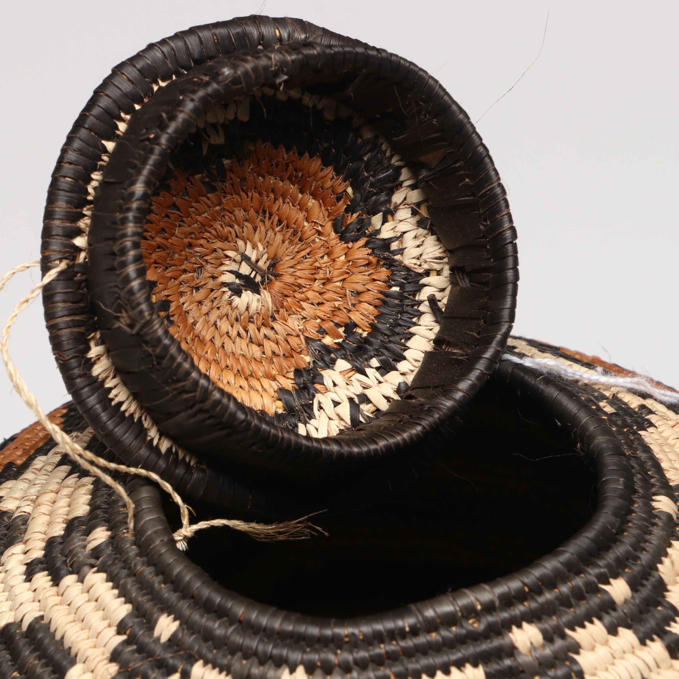 Zulu Artisan Crafted Ilala Palm and Natural Dye Ukhamba Baskets