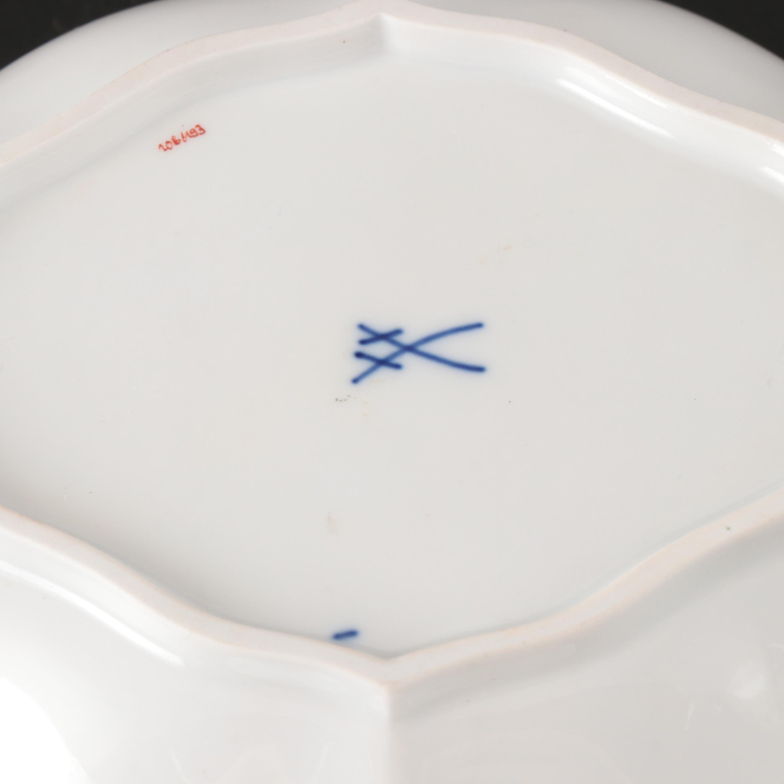 Meissen Floral Porcelain Plates with Trays and Other Tableware