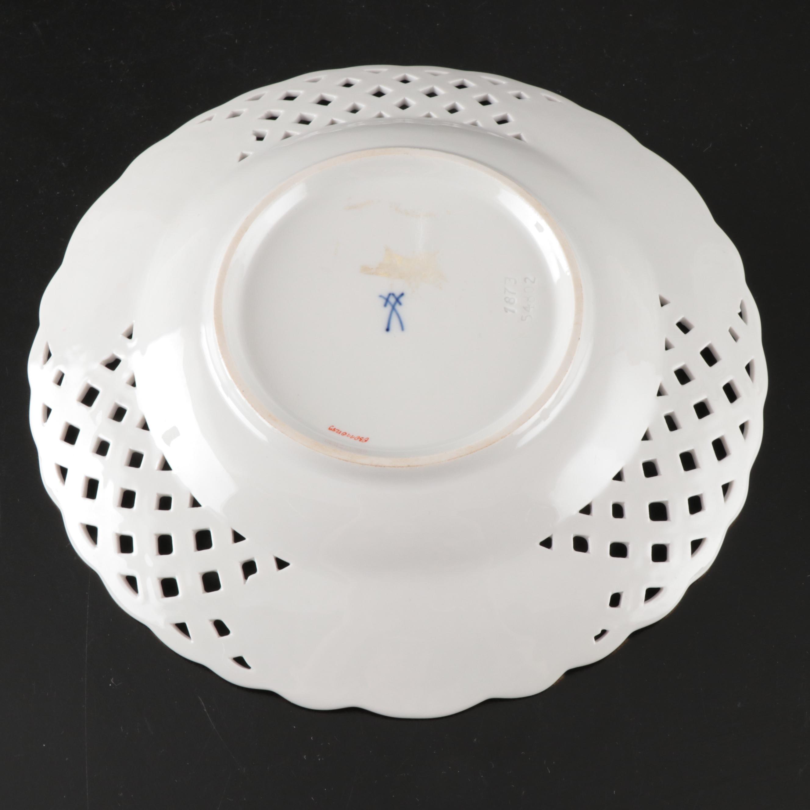 Meissen Floral Porcelain Plates with Trays and Other Tableware