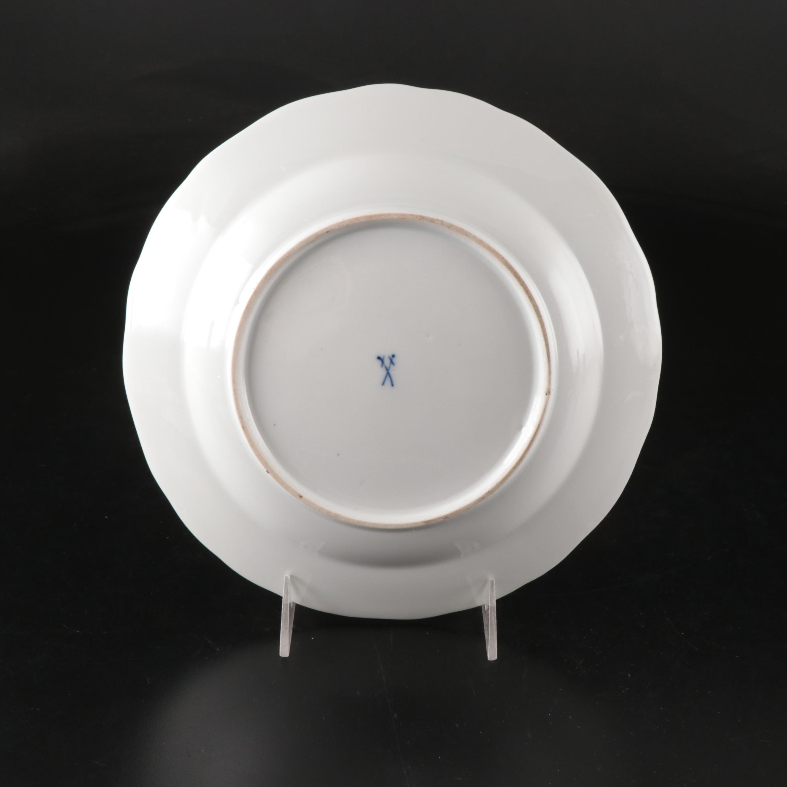 Meissen Floral Porcelain Plates with Trays and Other Tableware