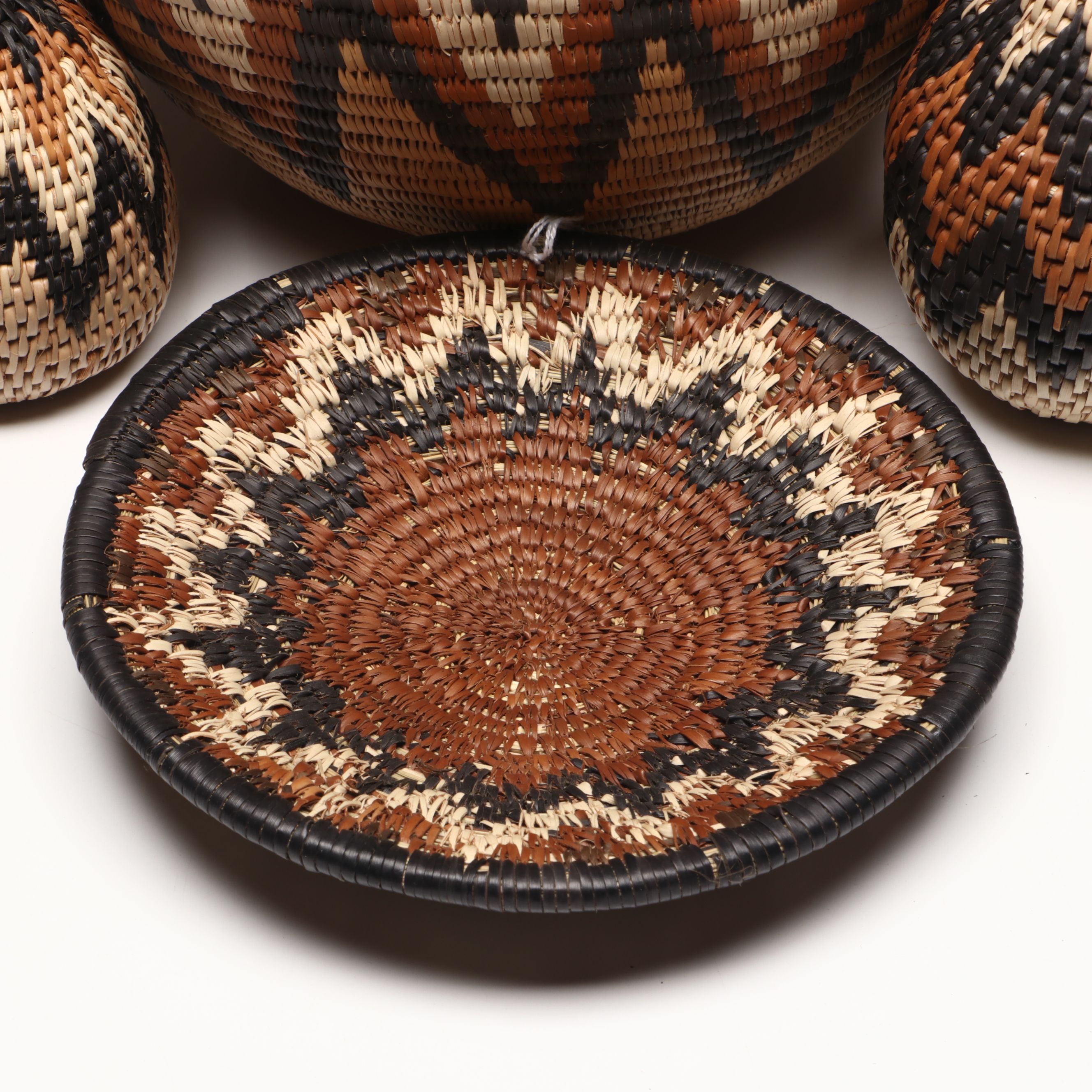 Thobile Buthelezi Zulu Ilala Palm Ukhamba Basket with Herb Containers and Cover