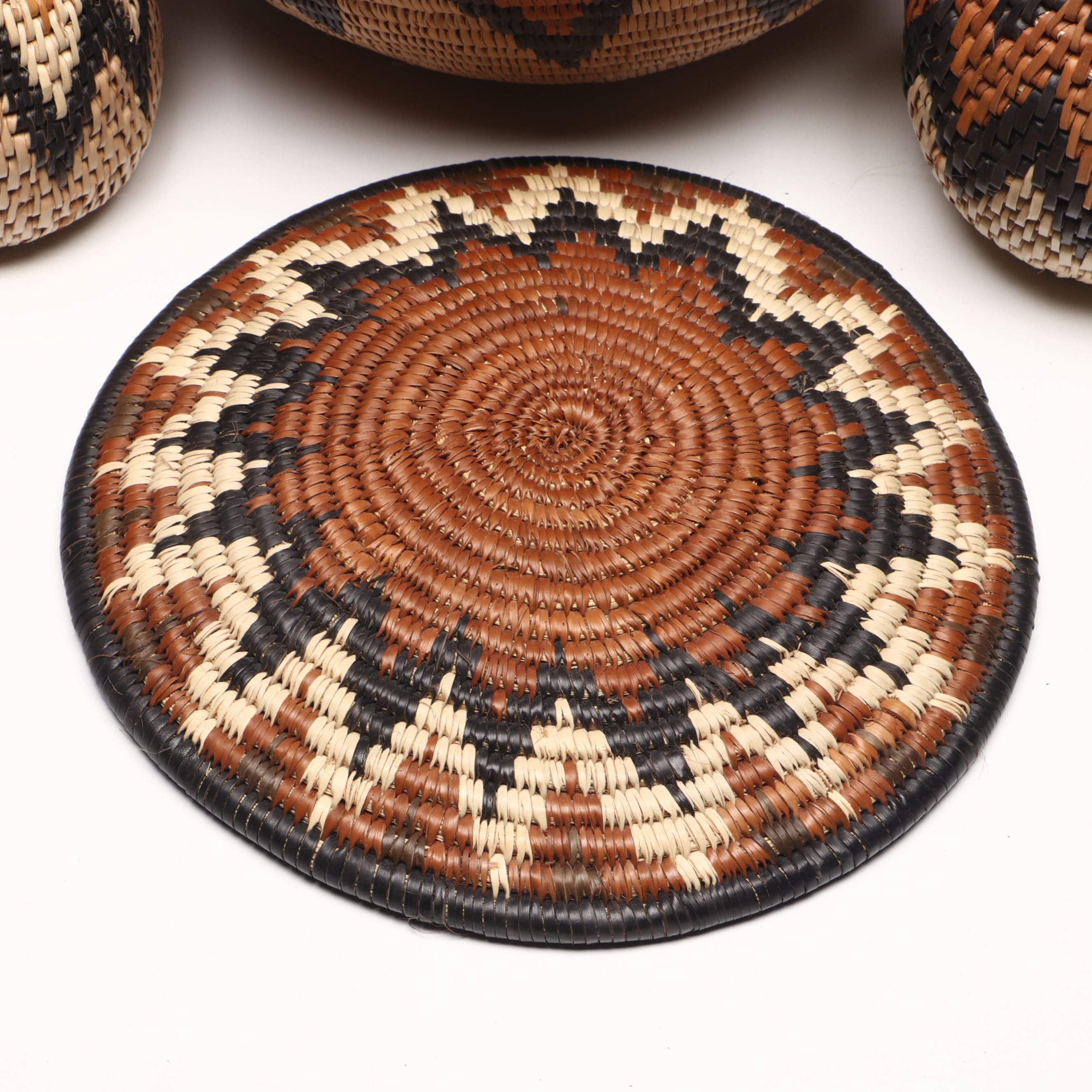 Thobile Buthelezi Zulu Ilala Palm Ukhamba Basket with Herb Containers and Cover