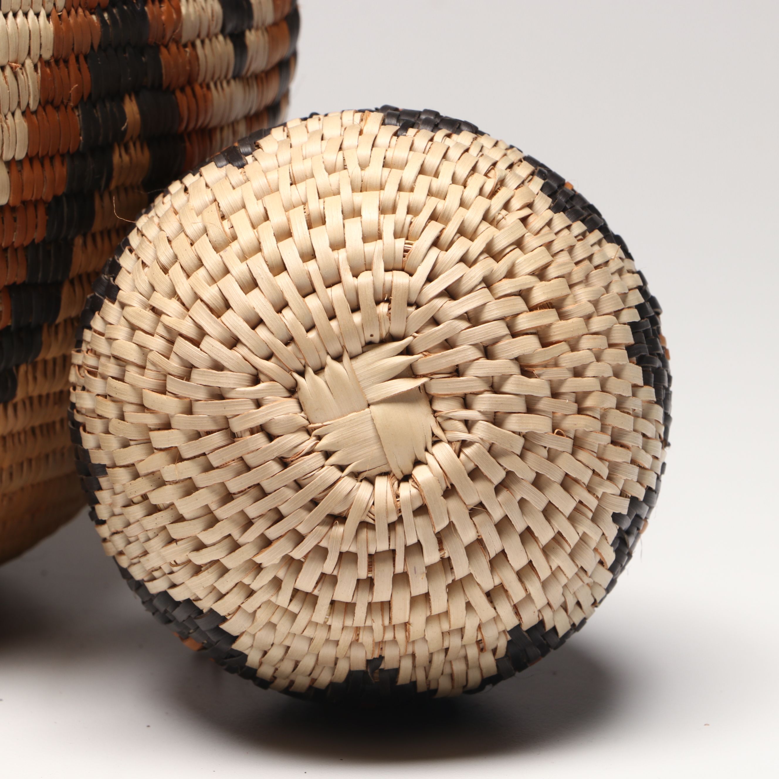 Thobile Buthelezi Zulu Ilala Palm Ukhamba Basket with Herb Containers and Cover