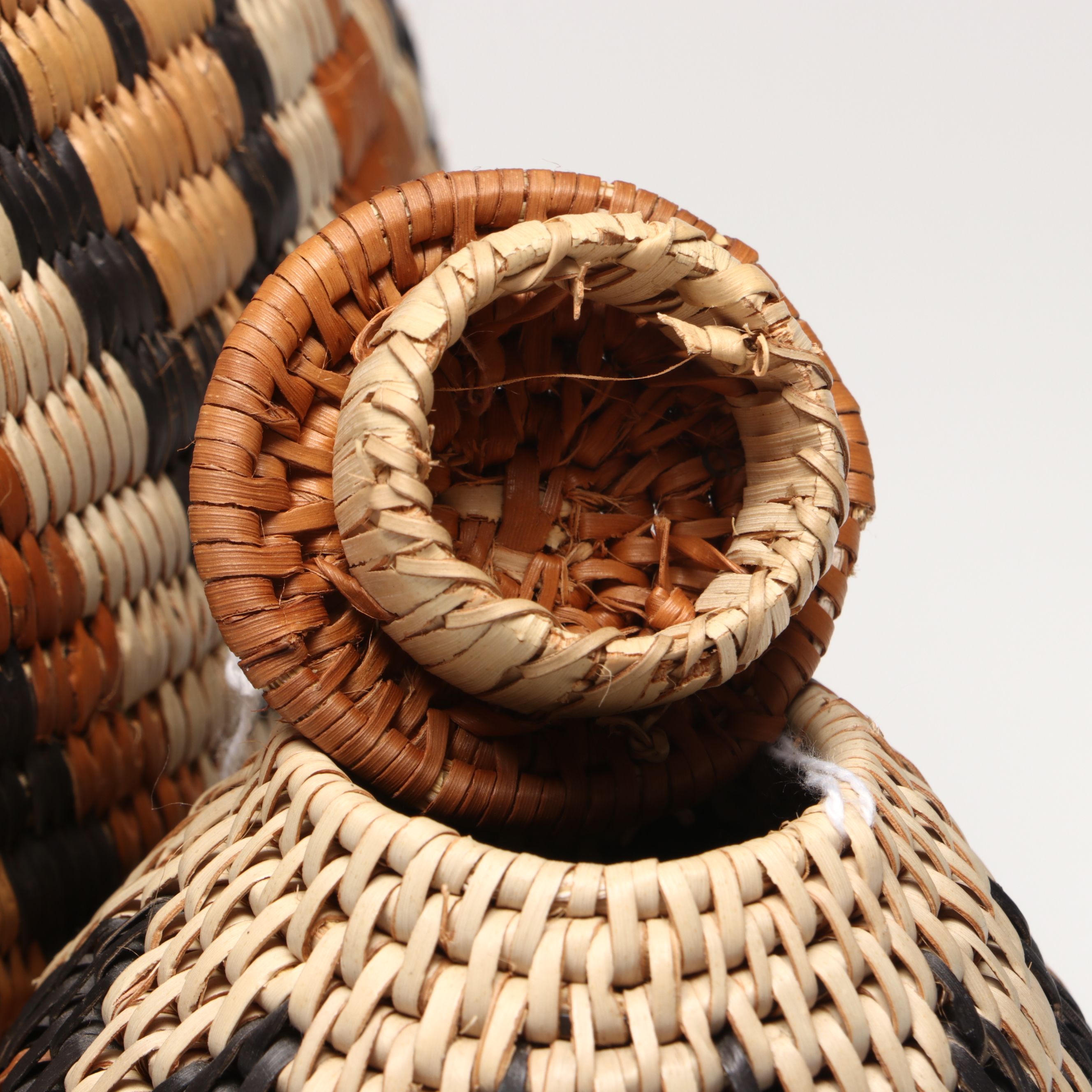 Thobile Buthelezi Zulu Ilala Palm Ukhamba Basket with Herb Containers and Cover