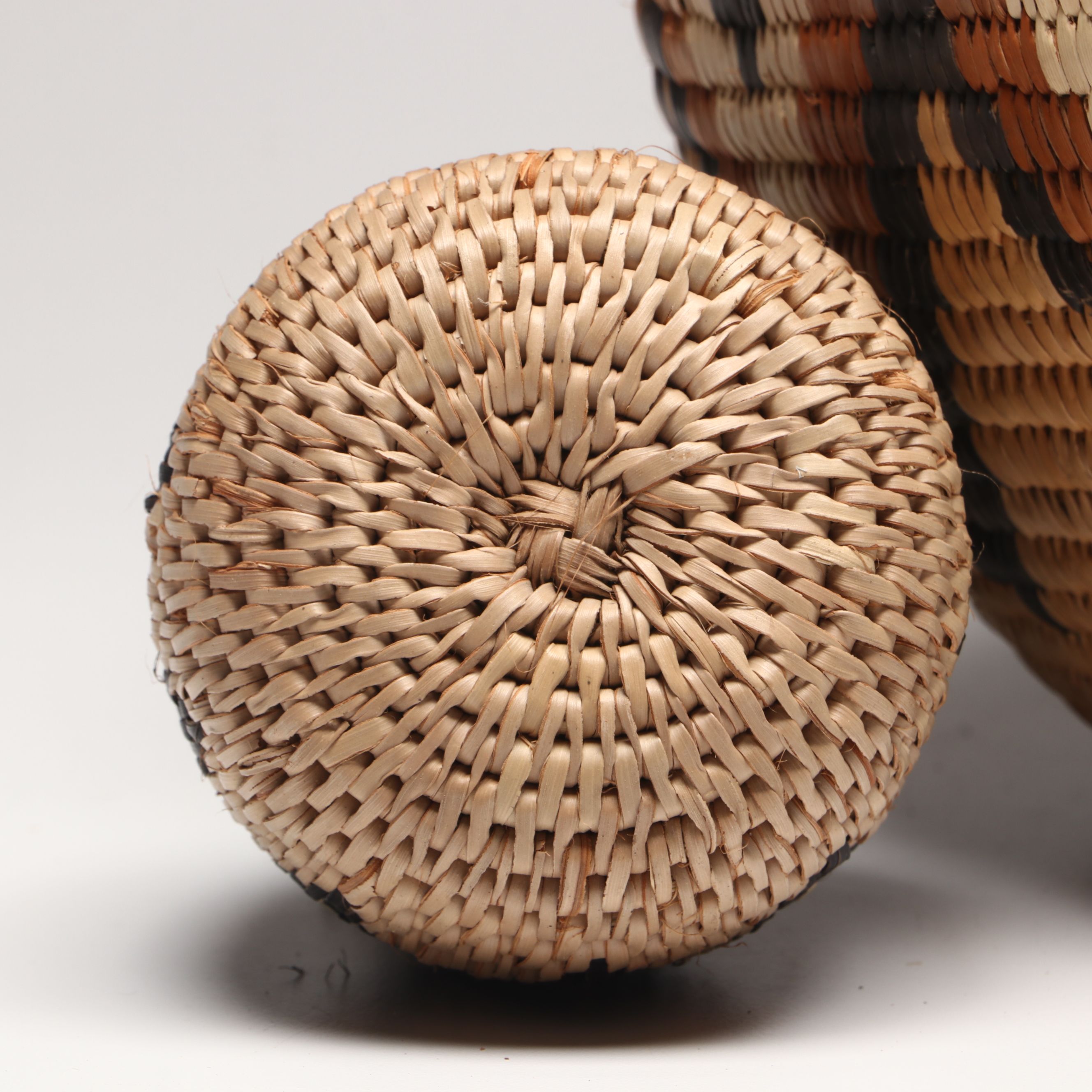 Thobile Buthelezi Zulu Ilala Palm Ukhamba Basket with Herb Containers and Cover