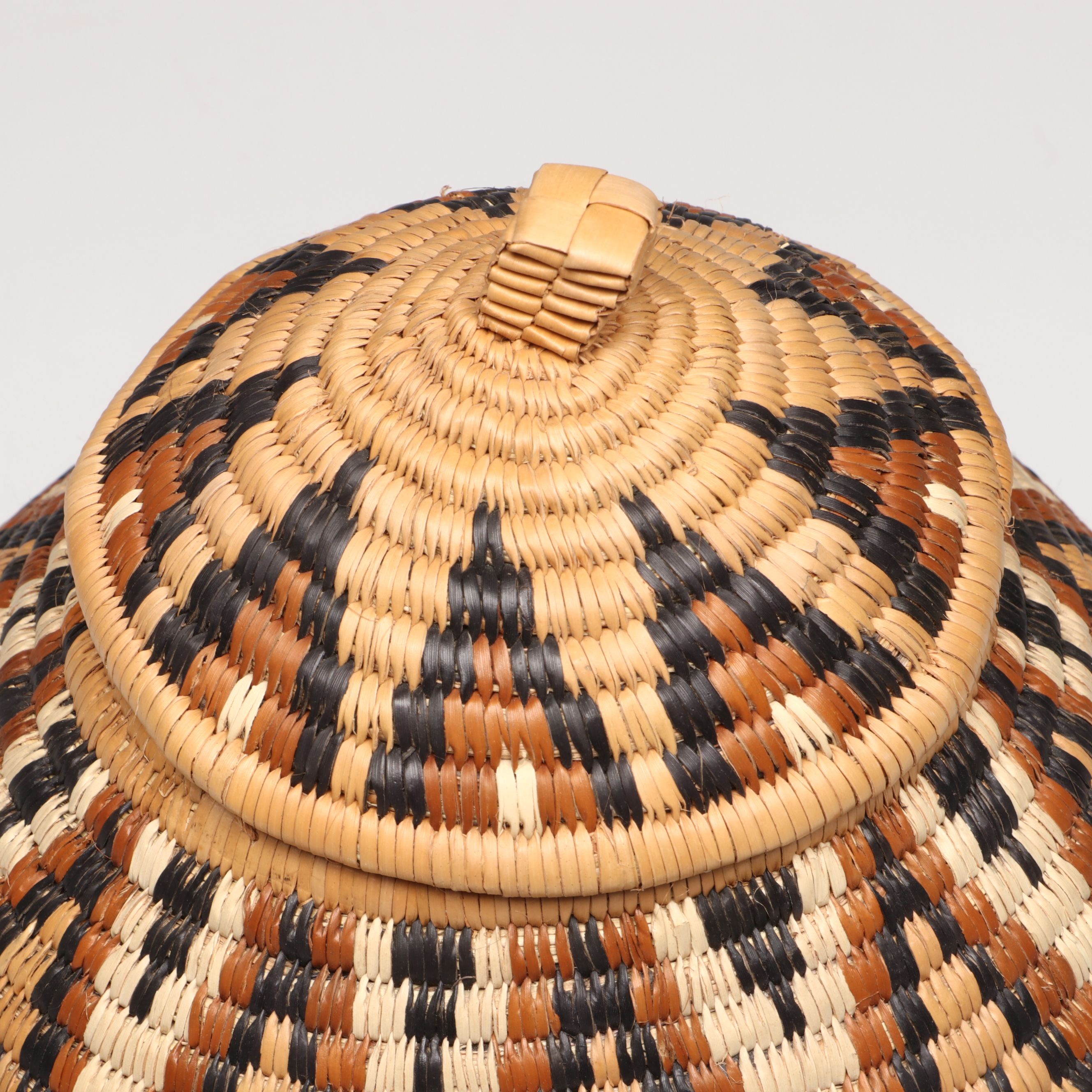 Thobile Buthelezi Zulu Ilala Palm Ukhamba Basket with Herb Containers and Cover