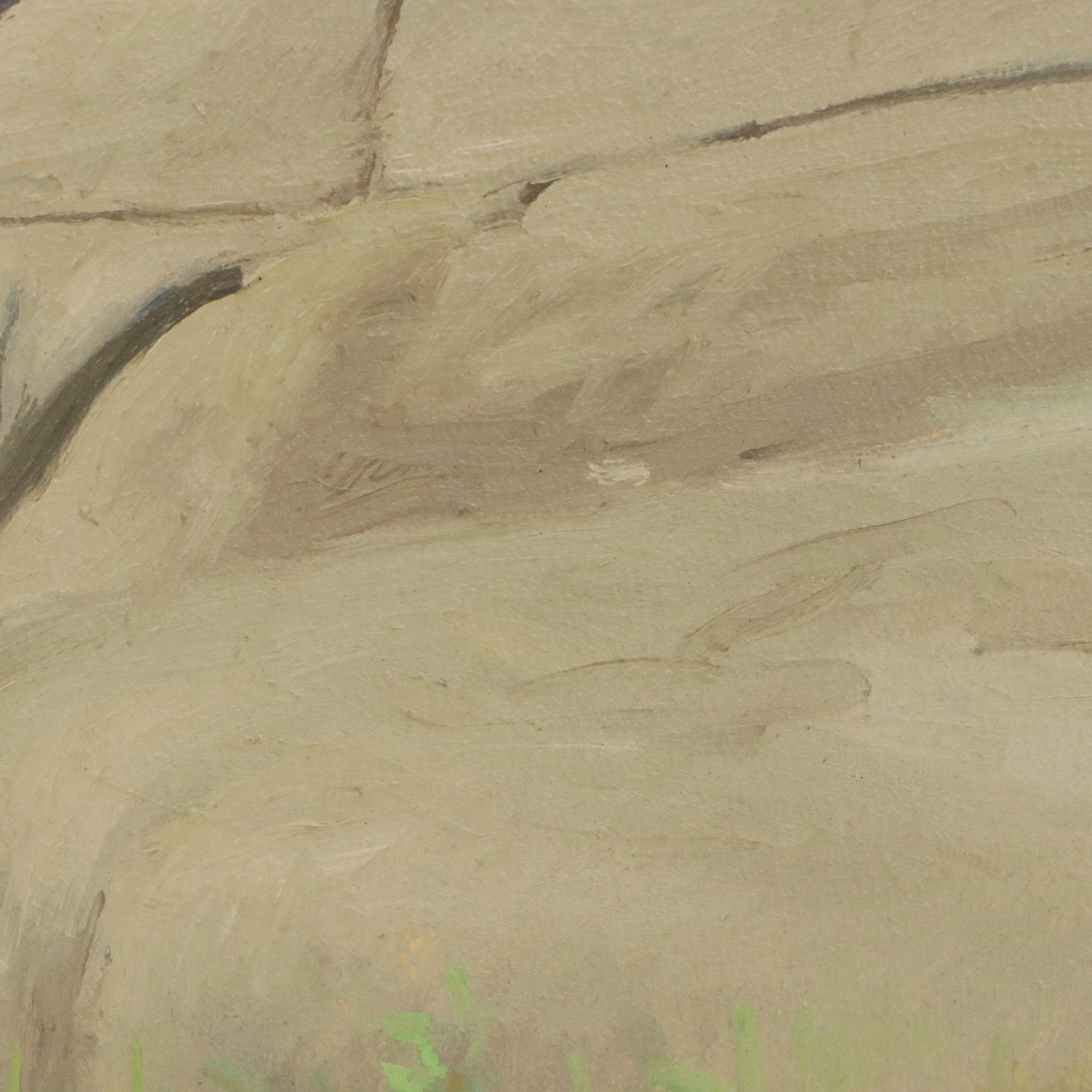 James Longacre Wood Seascape Oil Painting "Shore at Monhegan Island, Maine"