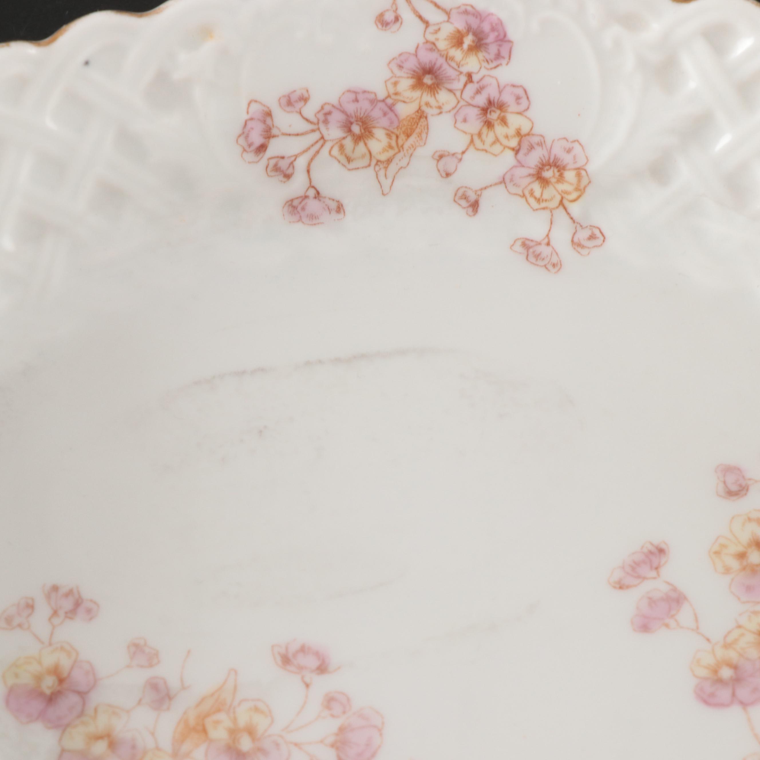 Haviland France and Carter Tielsch Porcelain Floral Dinnerware with Gilt Accents