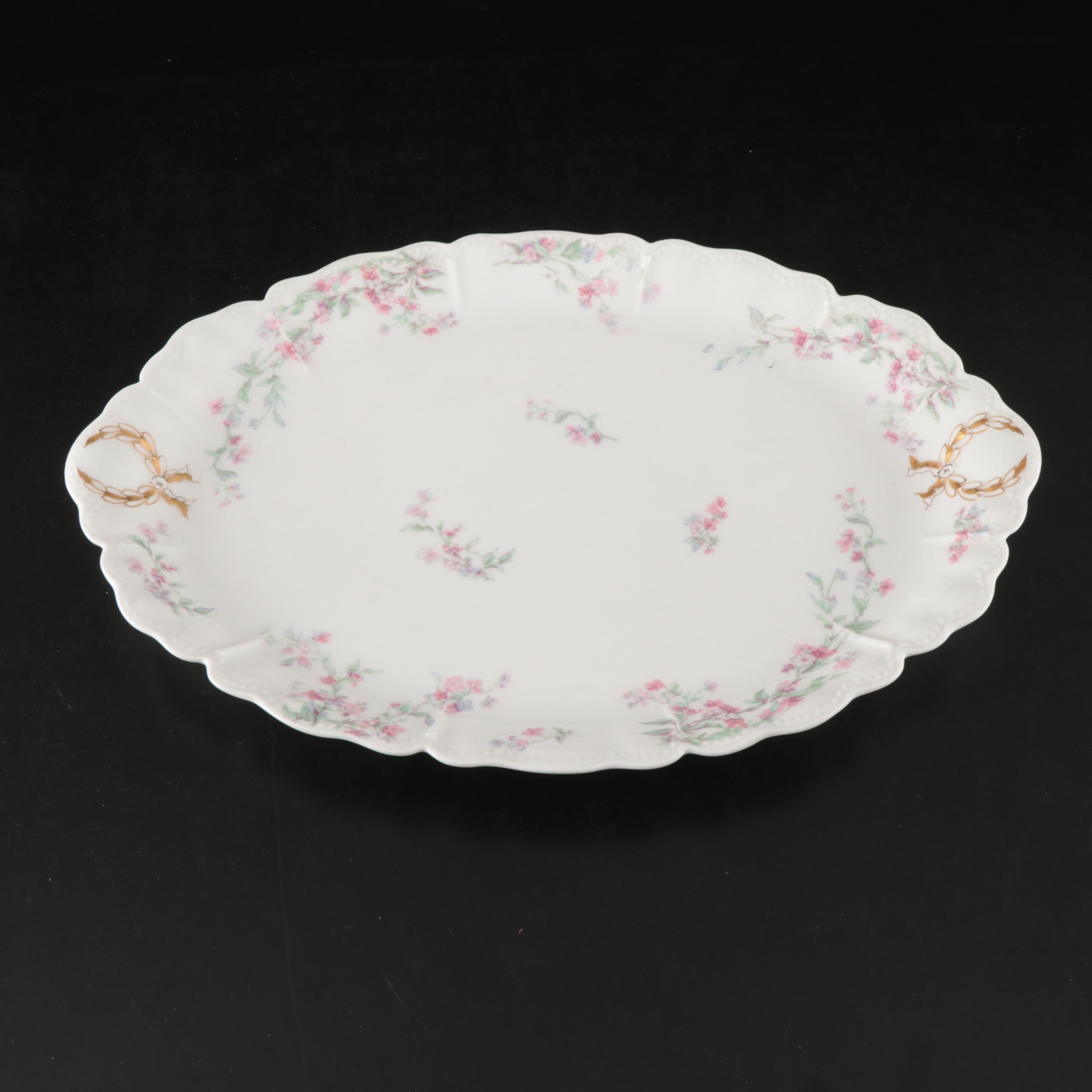 Haviland France and Carter Tielsch Porcelain Floral Dinnerware with Gilt Accents