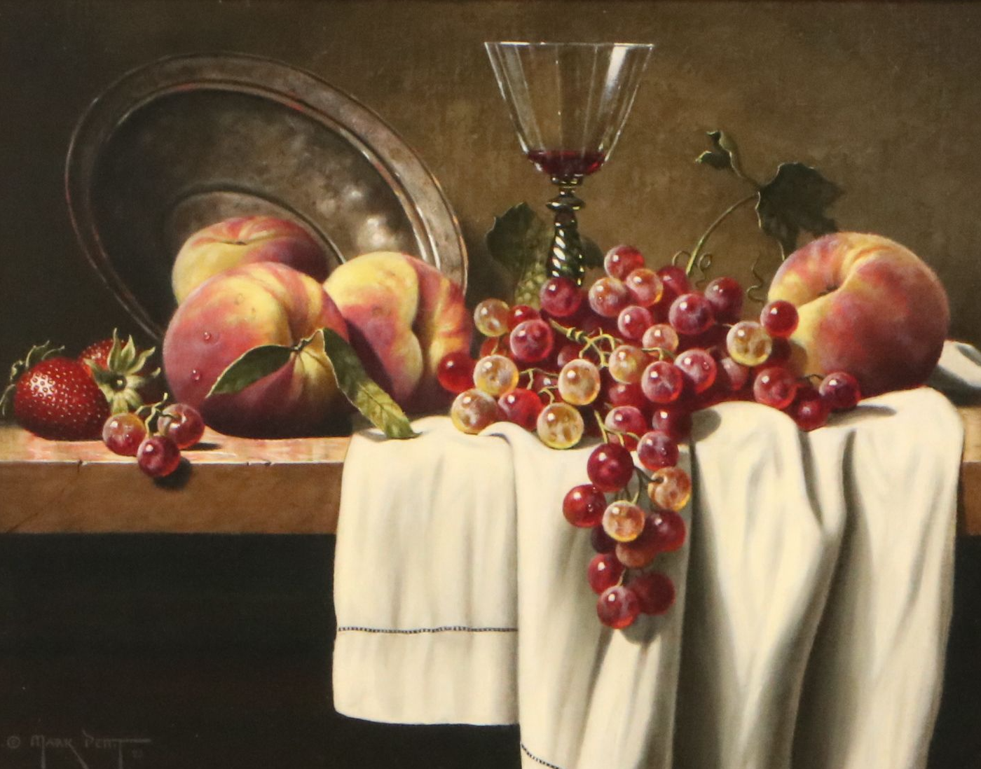 Mark Petitt Fruit Still Life Oil Painting, 1993