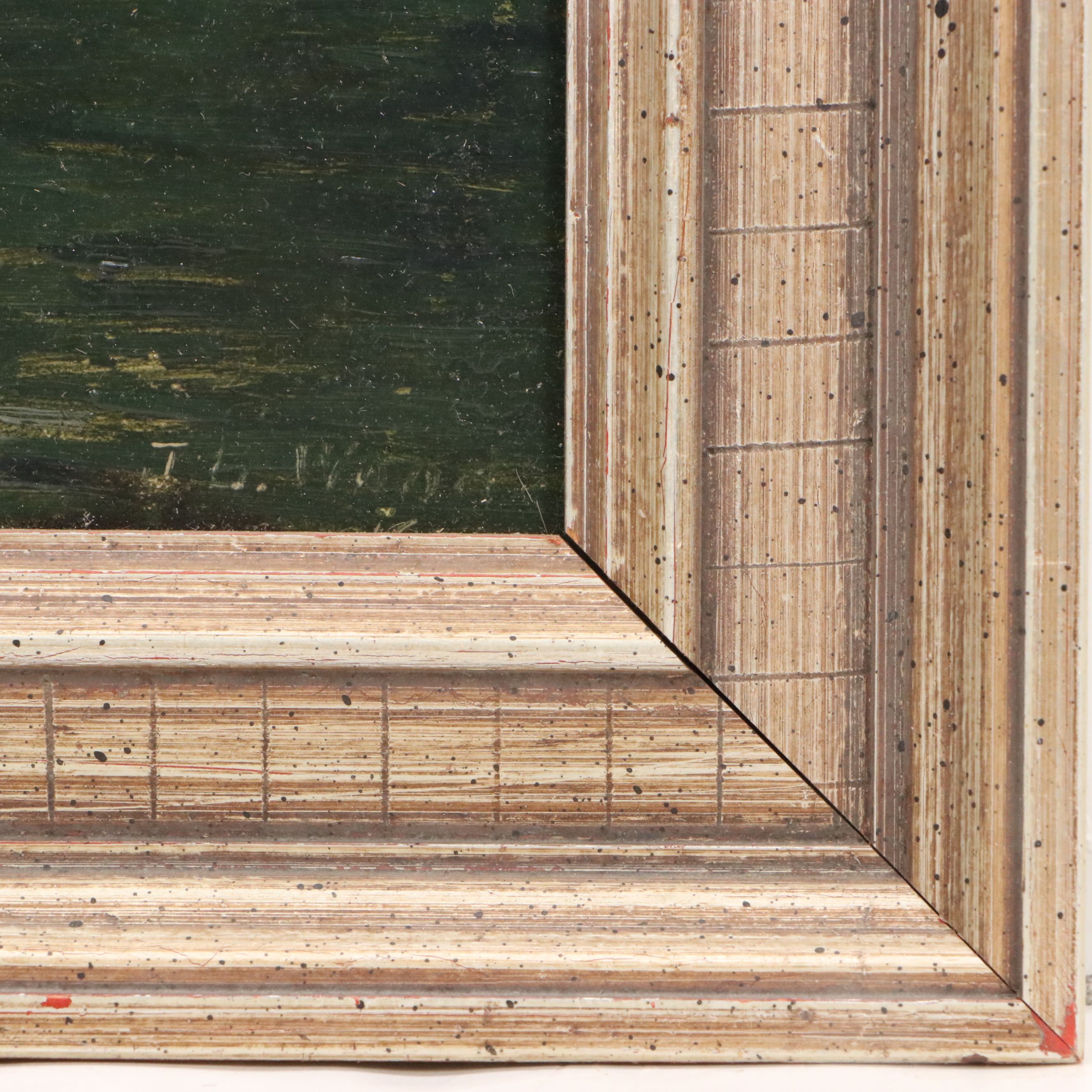 James Longacre Wood Lake Landscape Oil Painting, Circa 1920