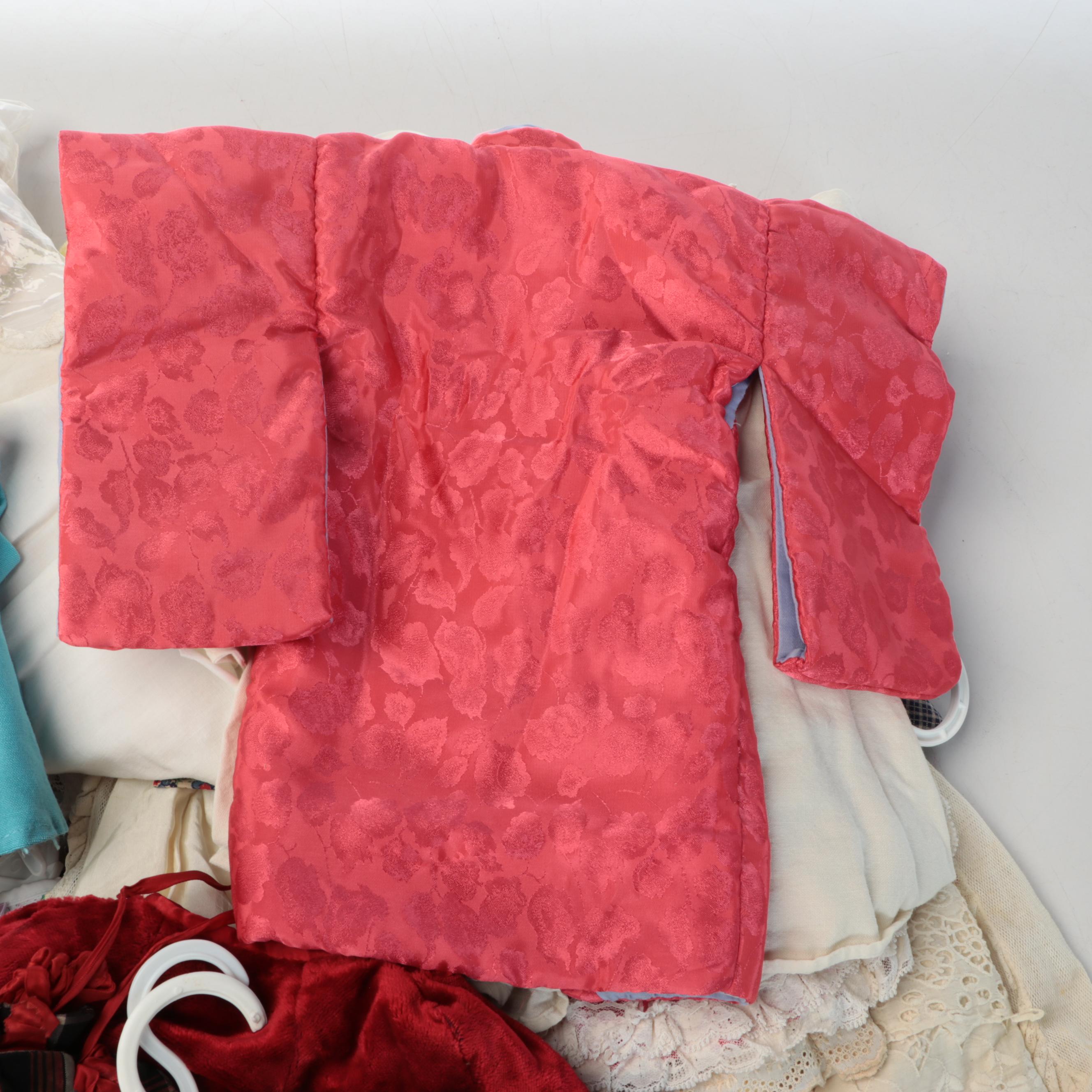 Native American Style Beaded Leather Outfit with More Doll Dresses, Accessories