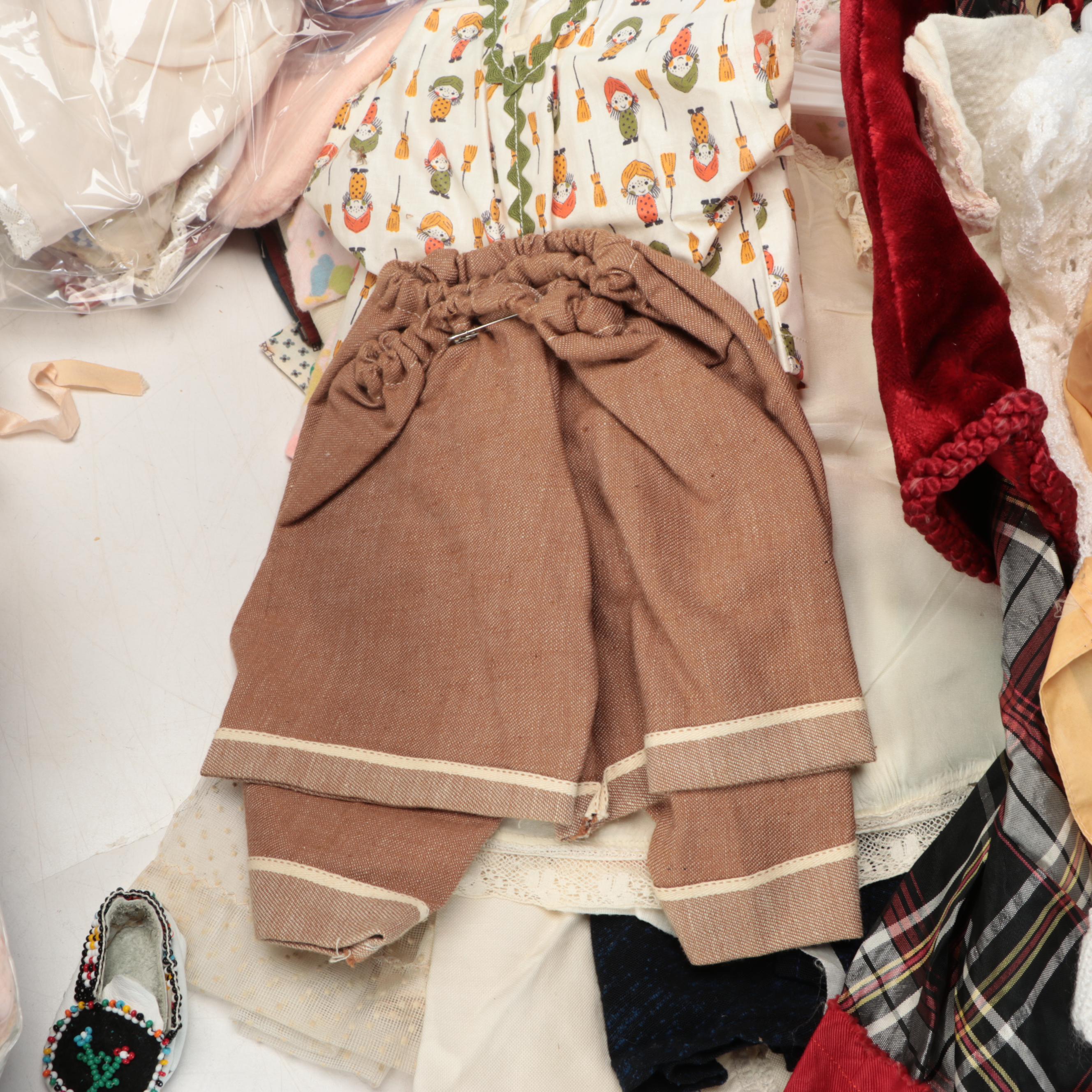 Native American Style Beaded Leather Outfit with More Doll Dresses, Accessories