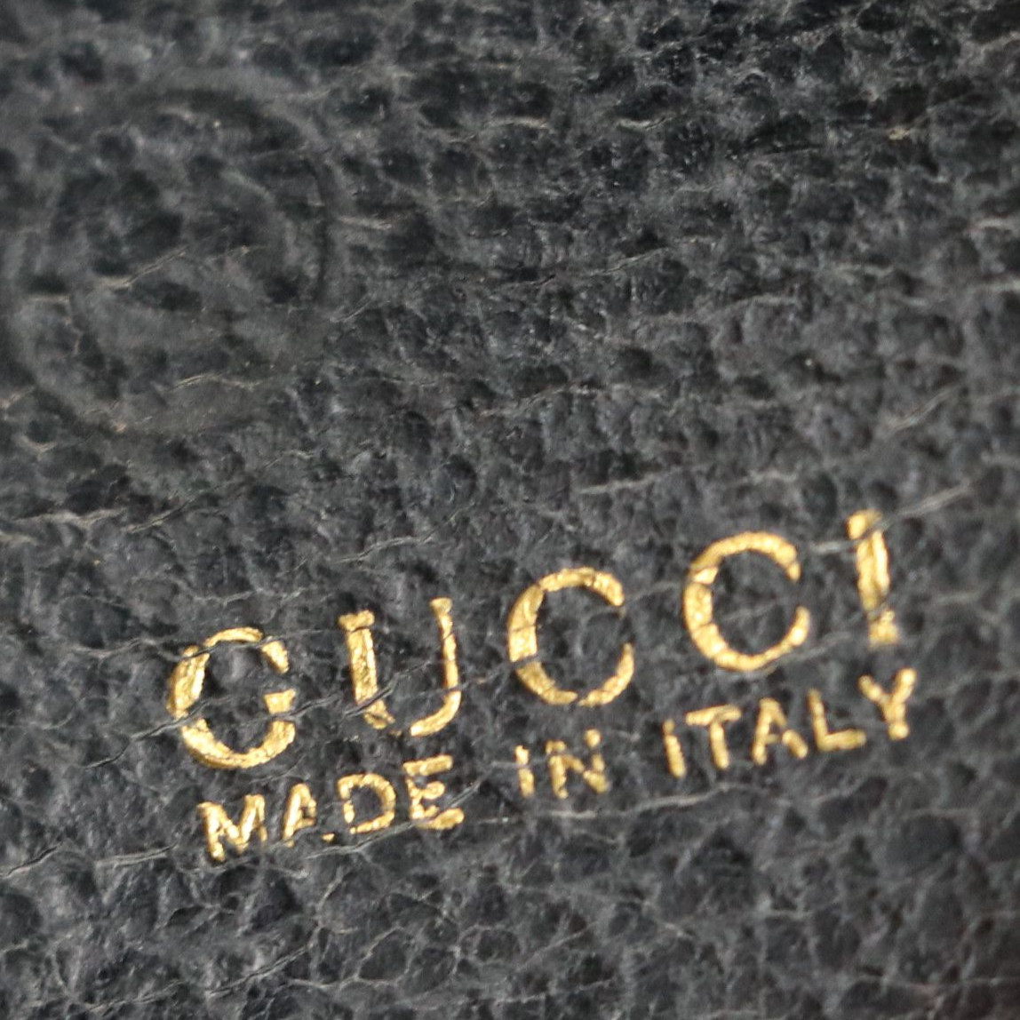 Gucci Bamboo Handle Flap Top Bag in Black Leather