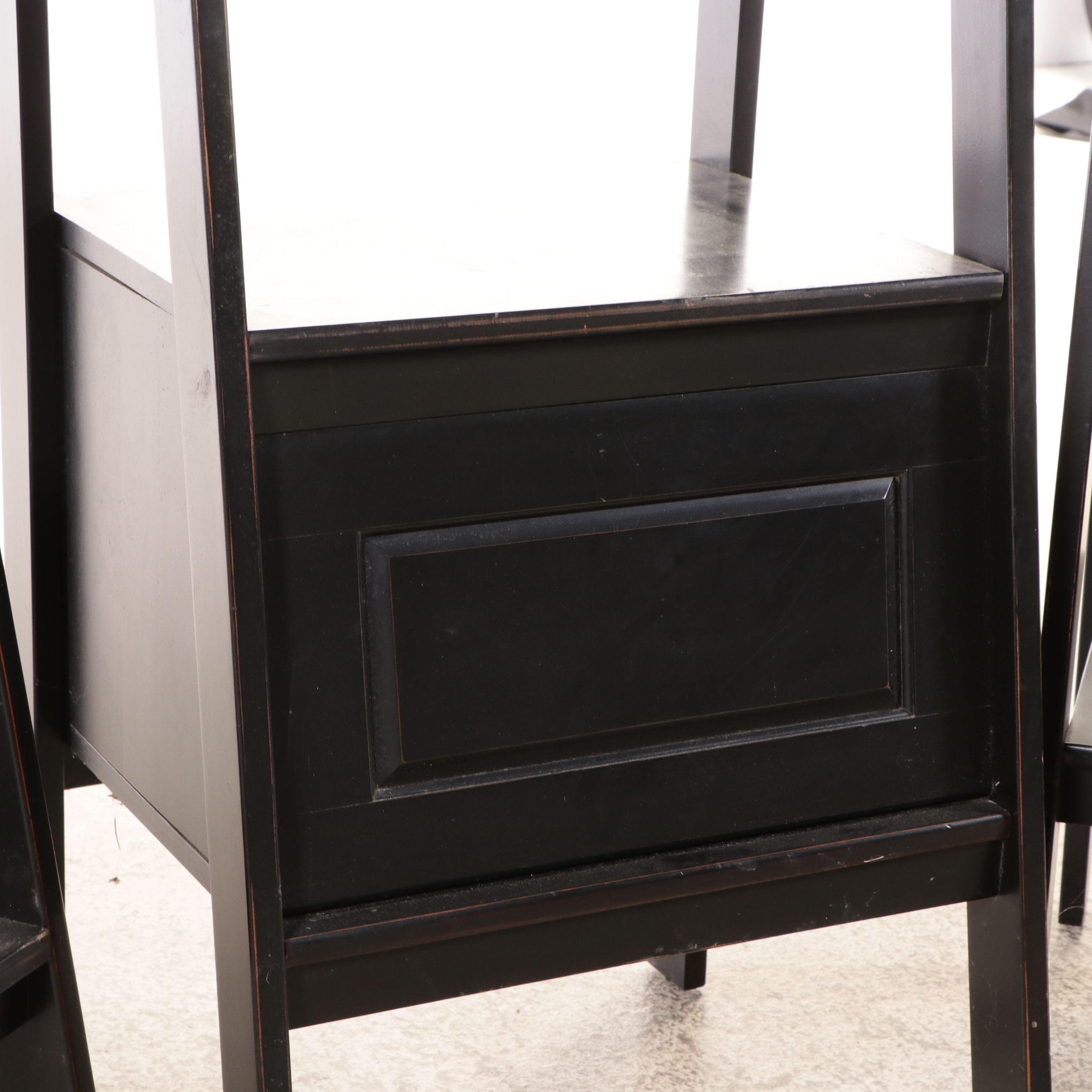 Contemporary Wooden Ladder-Shaped Shelves