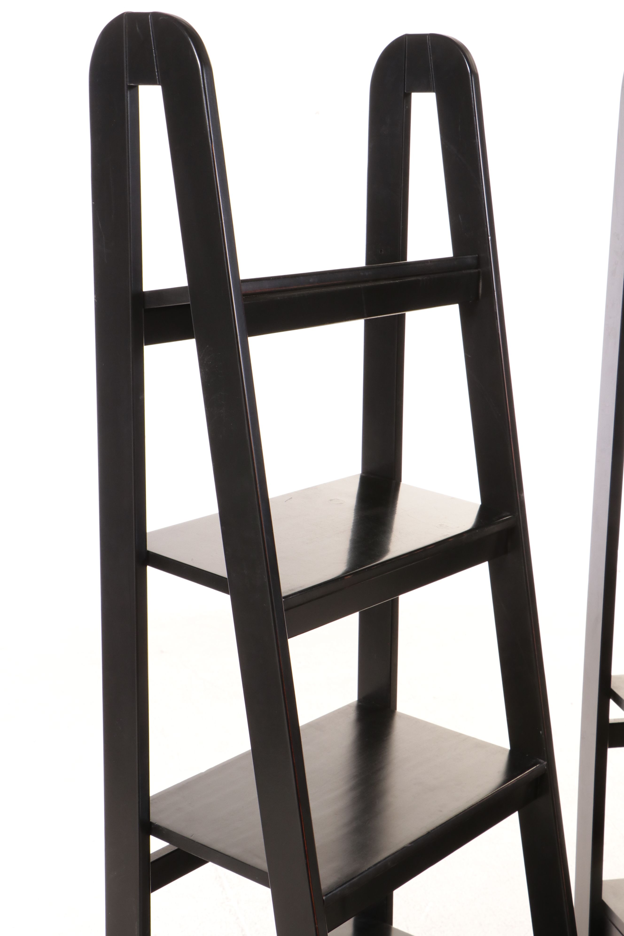 Contemporary Wooden Ladder-Shaped Shelves