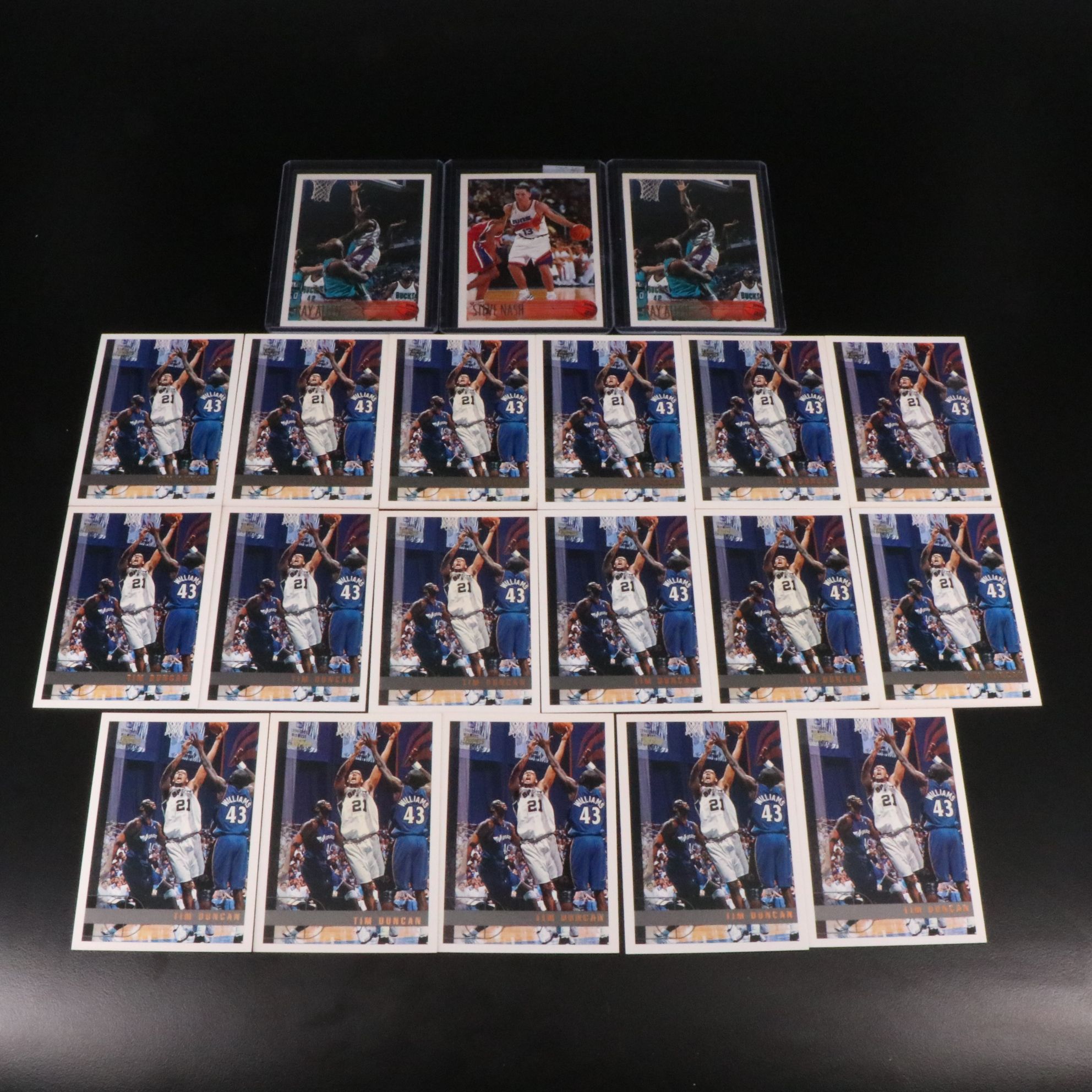 1996 Topps Steve Nash, Tim Duncan, and Ray Allen Rookie Basketball Cards