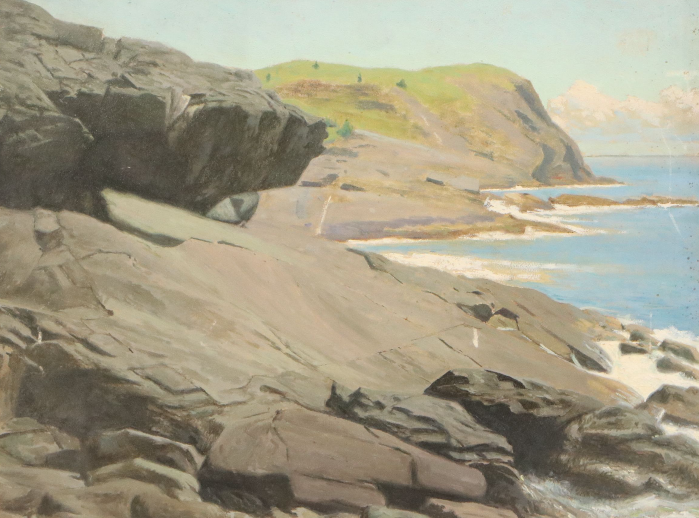 James Longacre Wood Rocky Seascape Oil Paintings, Circa 1920
