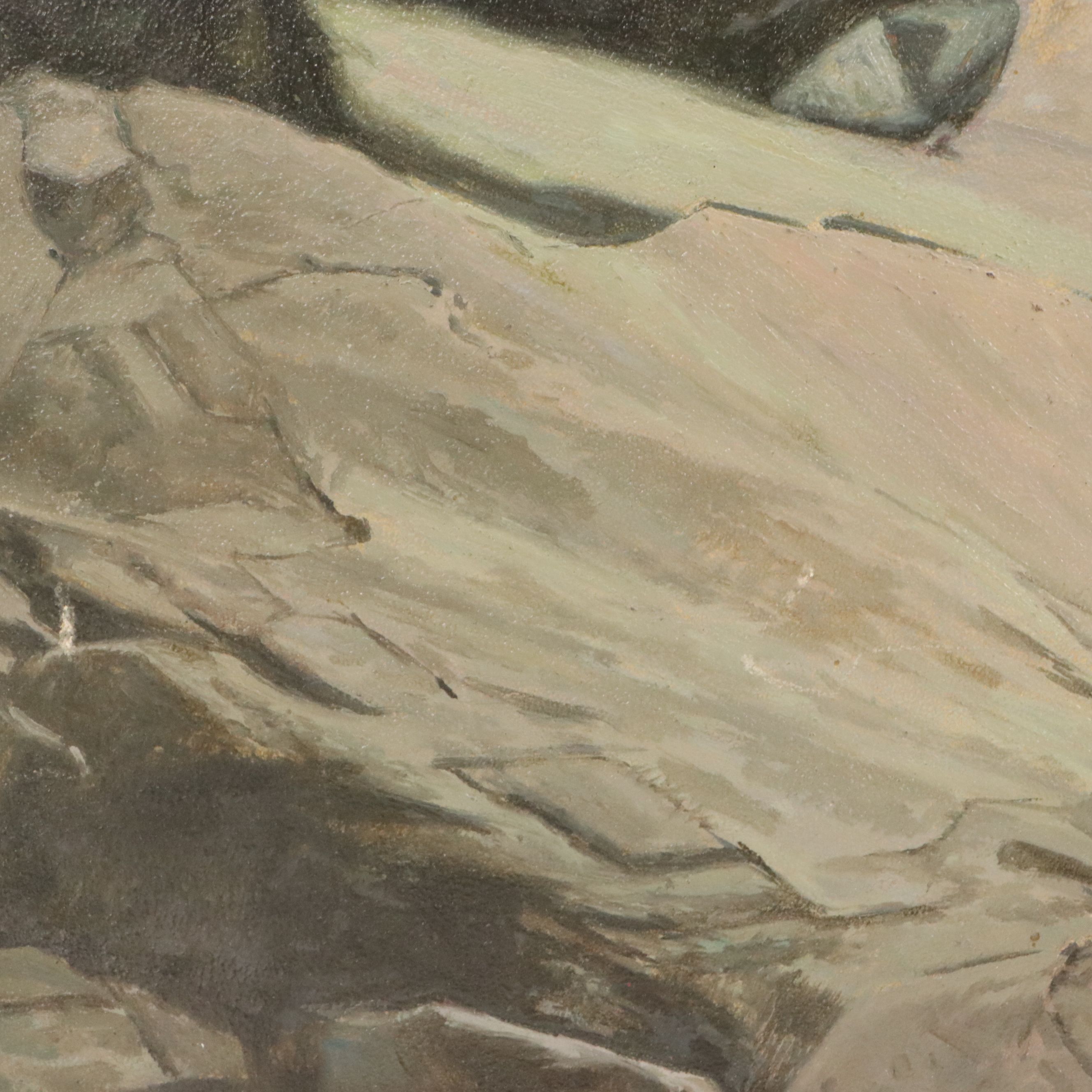 James Longacre Wood Rocky Seascape Oil Paintings, Circa 1920