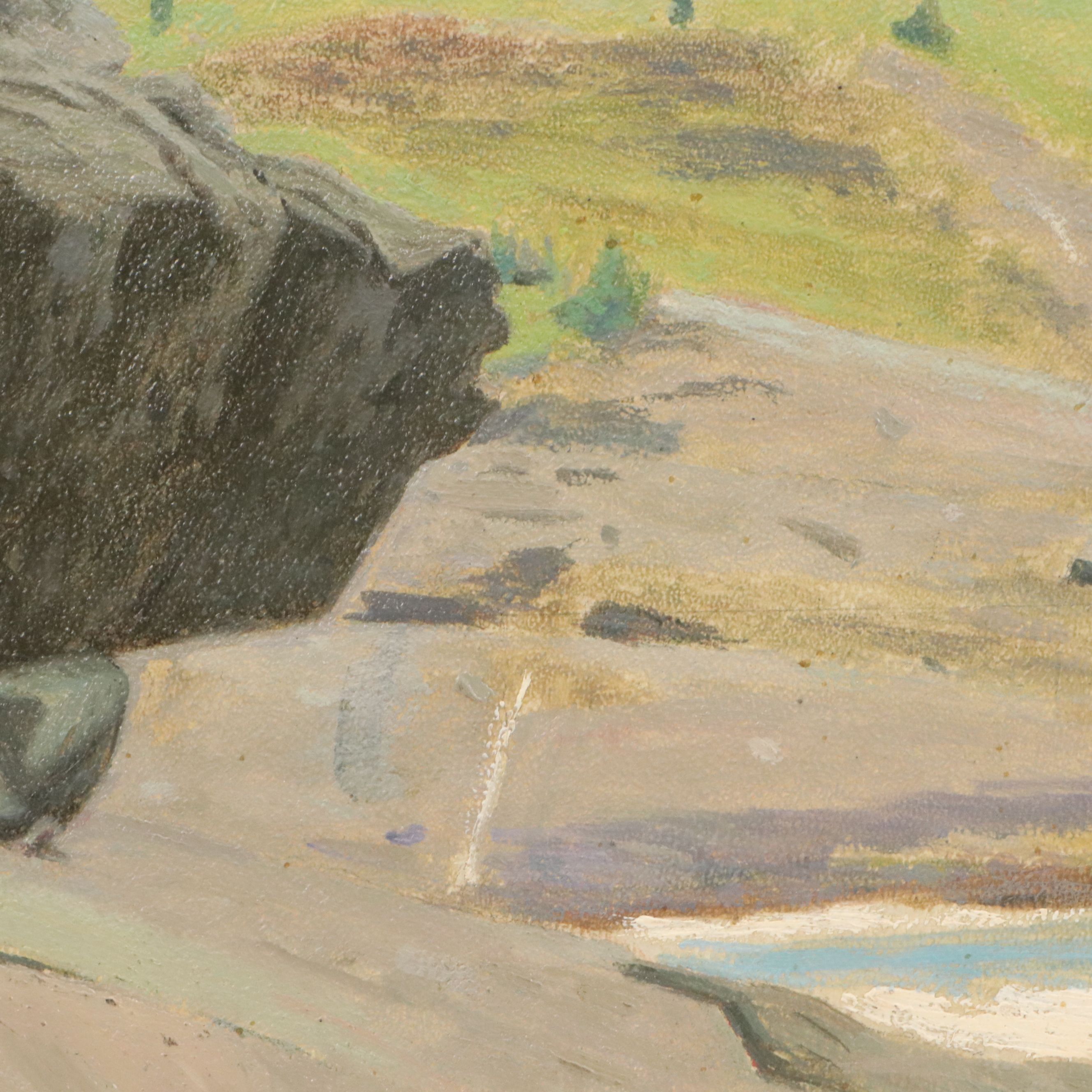 James Longacre Wood Rocky Seascape Oil Paintings, Circa 1920