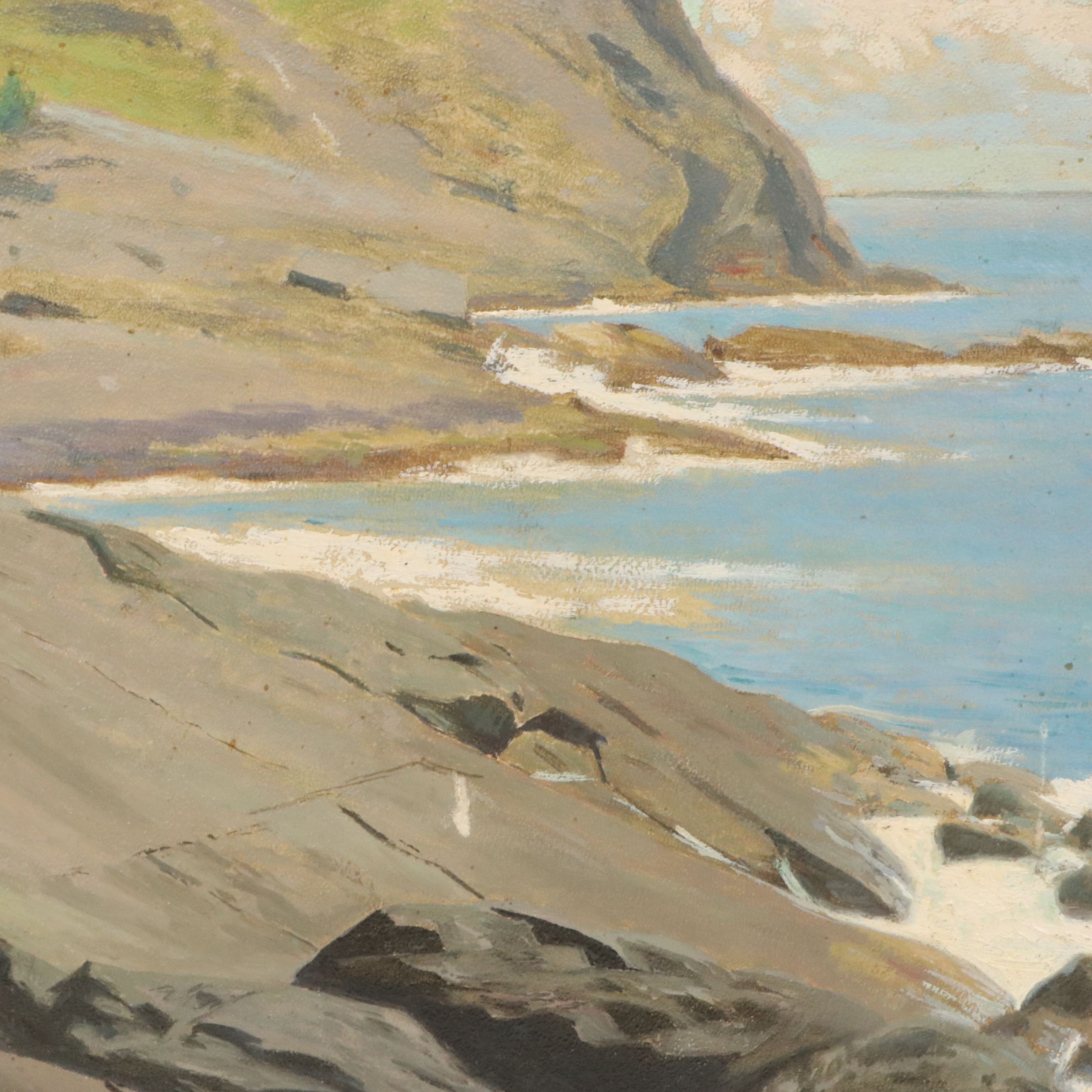 James Longacre Wood Rocky Seascape Oil Paintings, Circa 1920