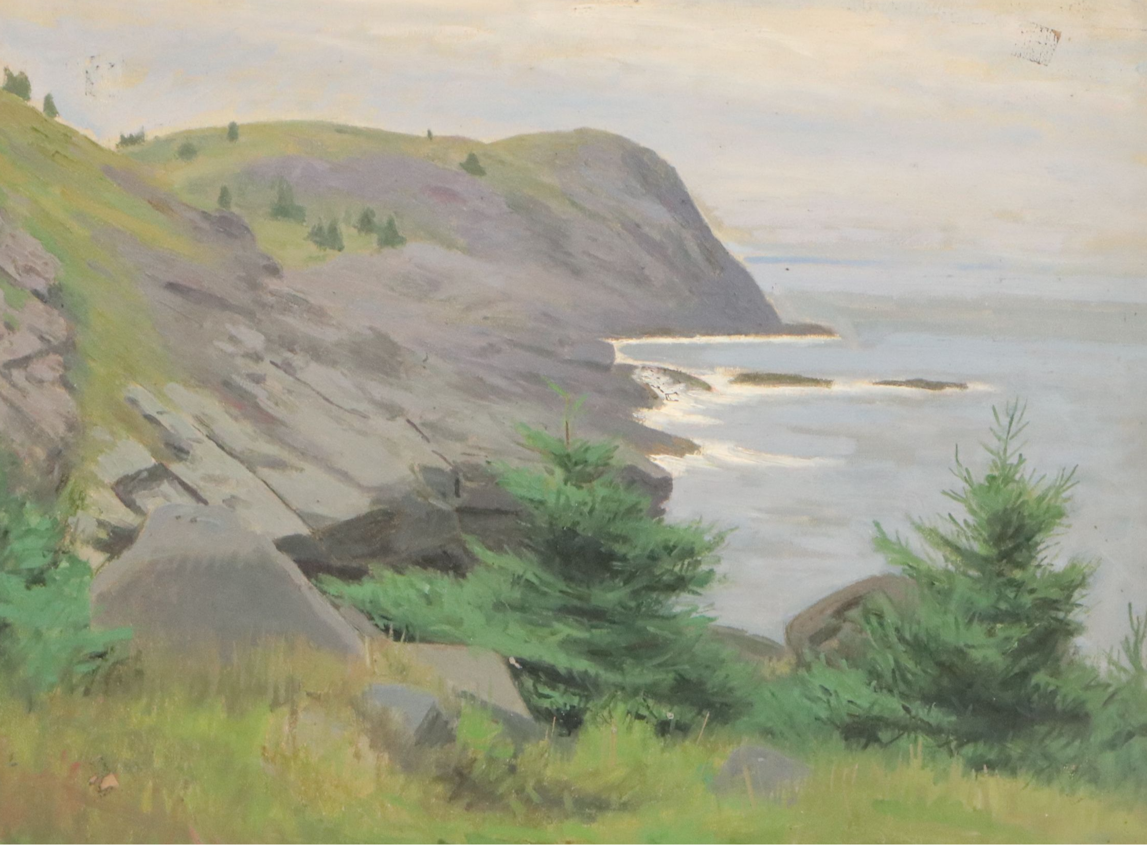 James Longacre Wood Rocky Seascape Oil Paintings, Circa 1920