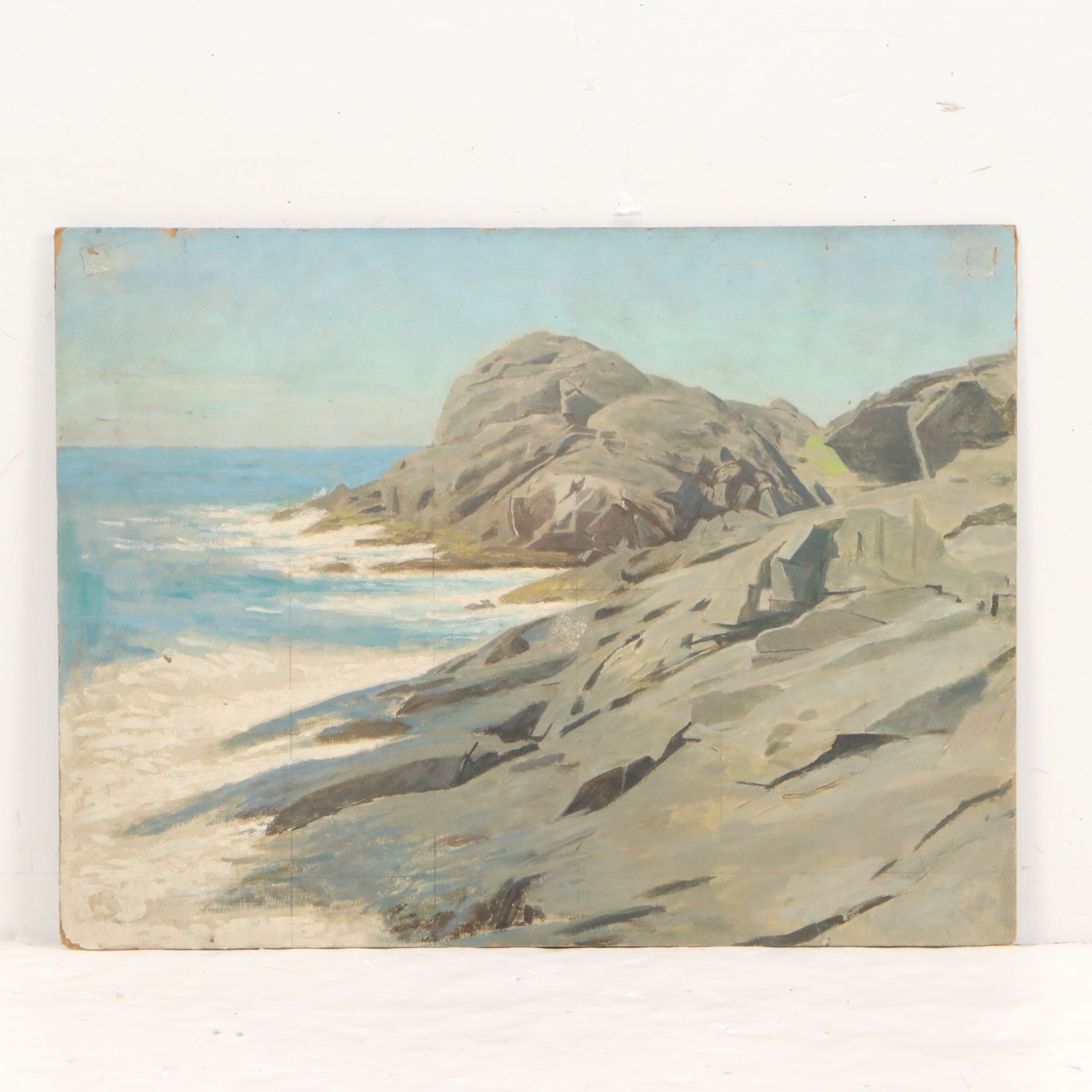 James Longacre Wood Rocky Seascape Oil Paintings, Circa 1920