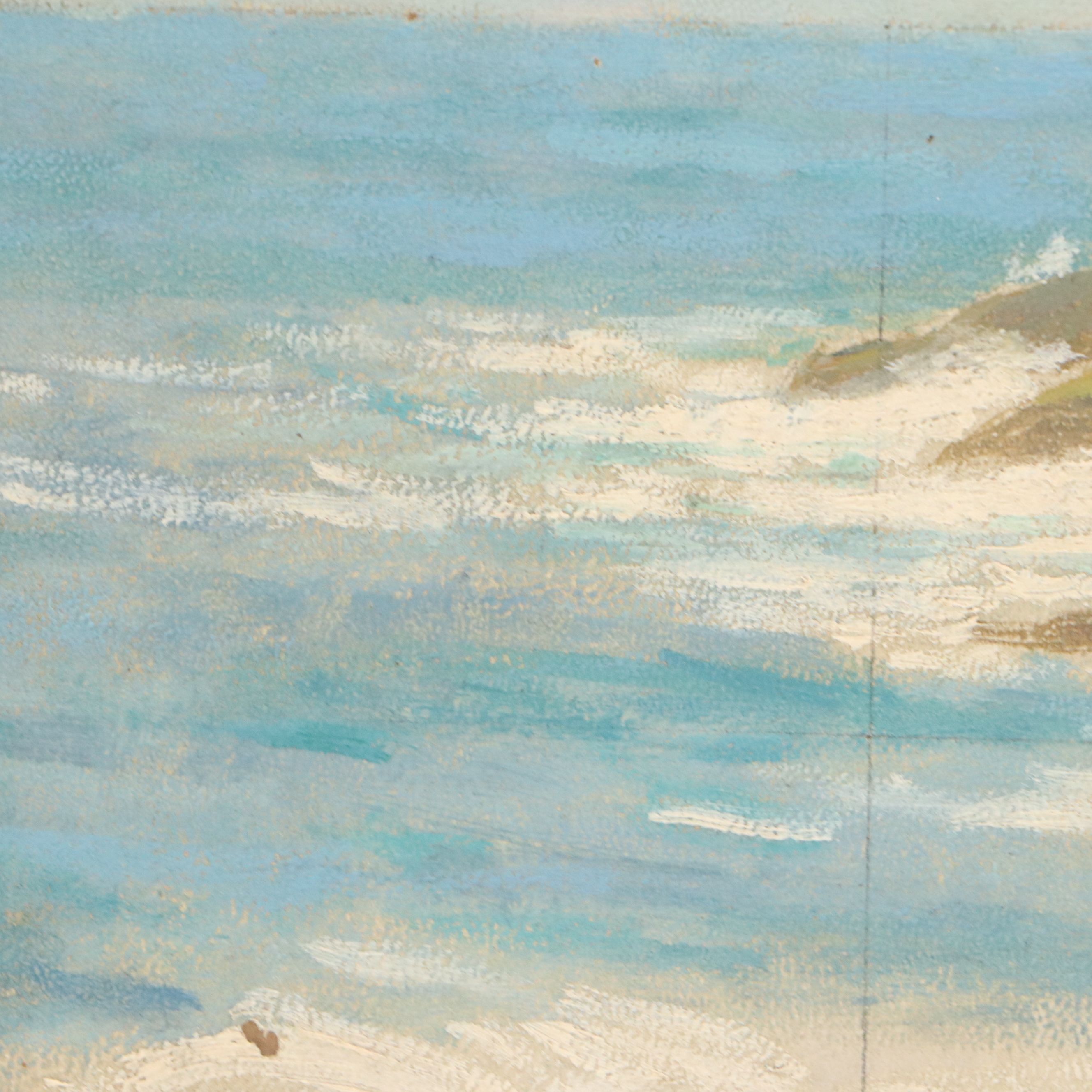 James Longacre Wood Rocky Seascape Oil Paintings, Circa 1920