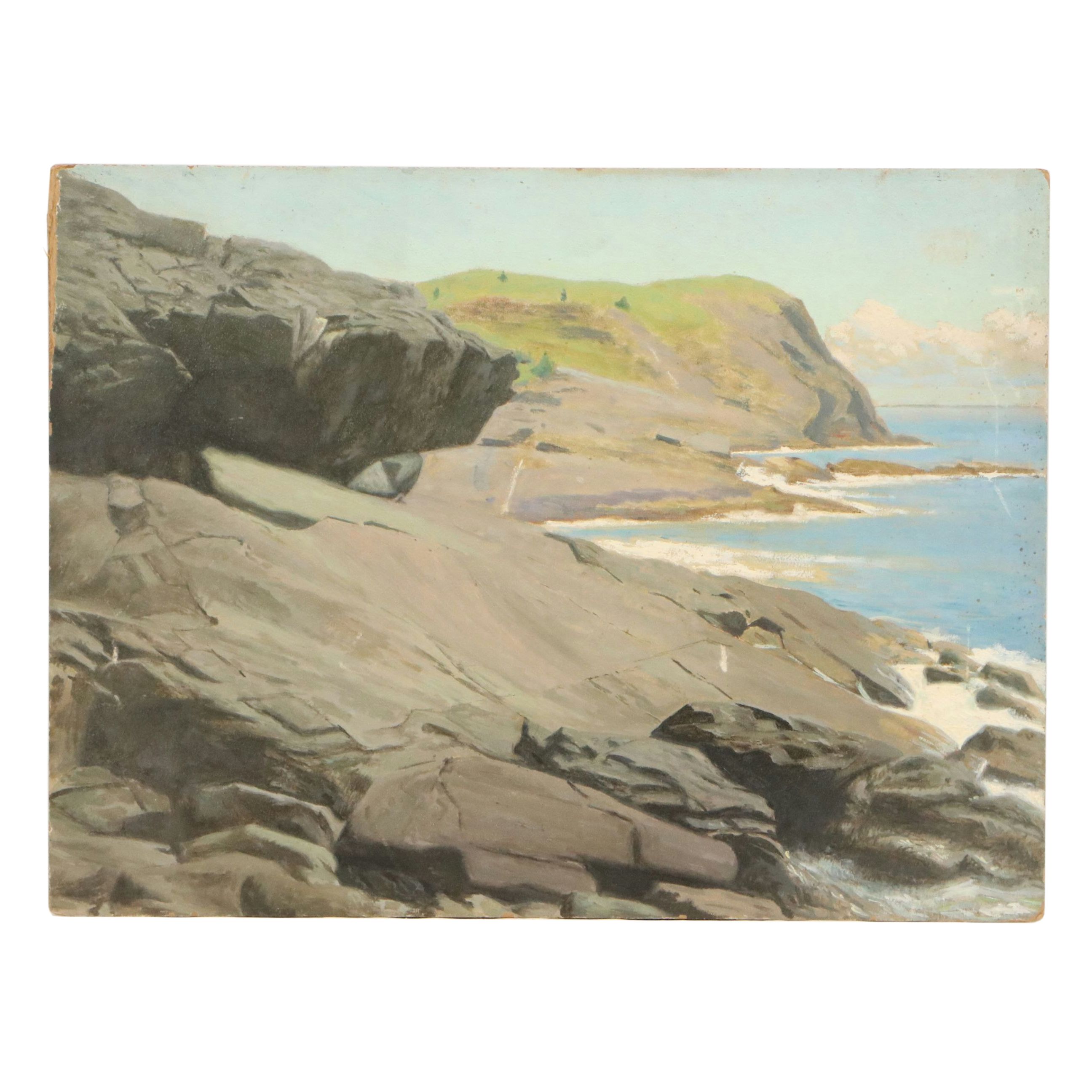 James Longacre Wood Rocky Seascape Oil Paintings, Circa 1920