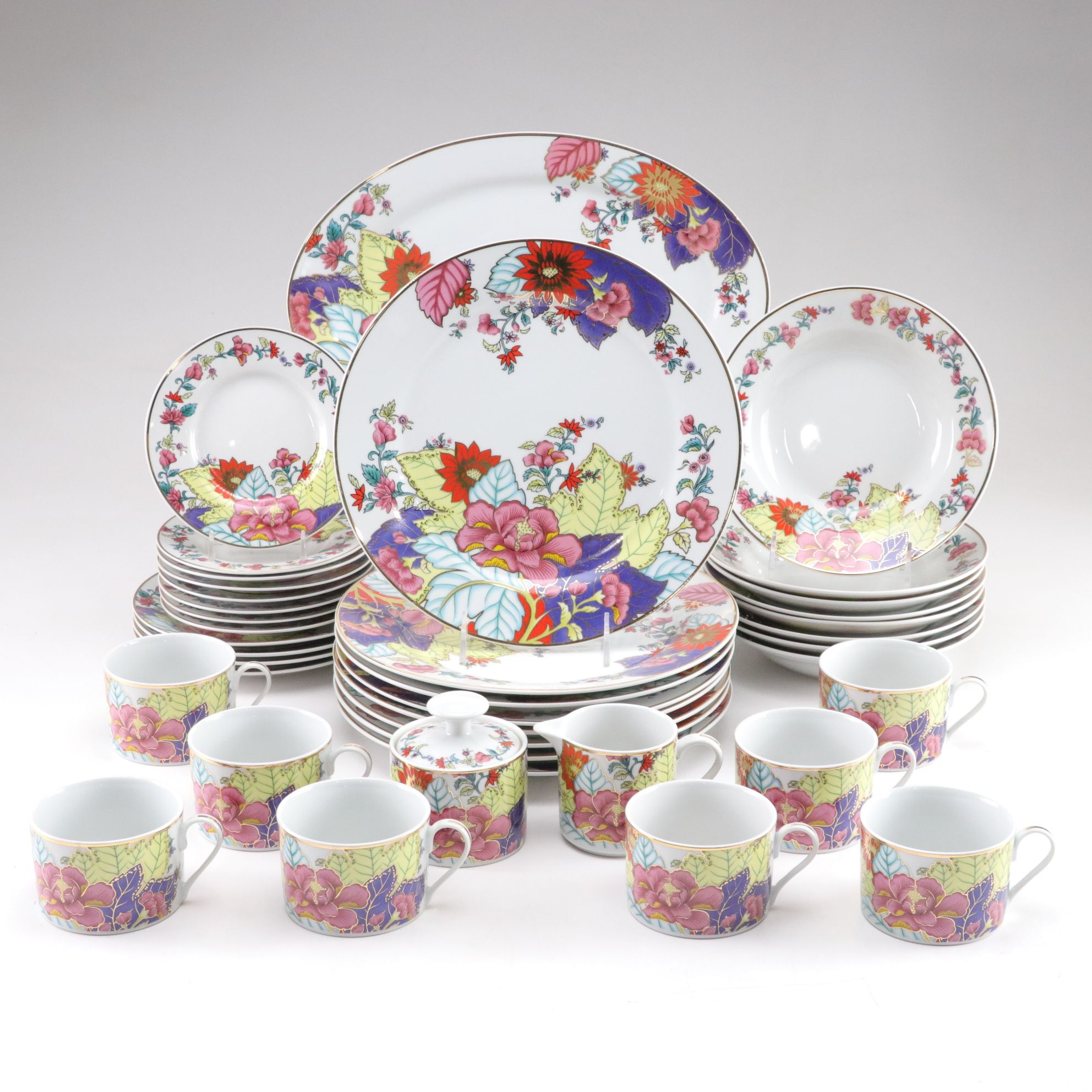 Imperial Leaf China Dinnerware Set for Eight with Serveware and More