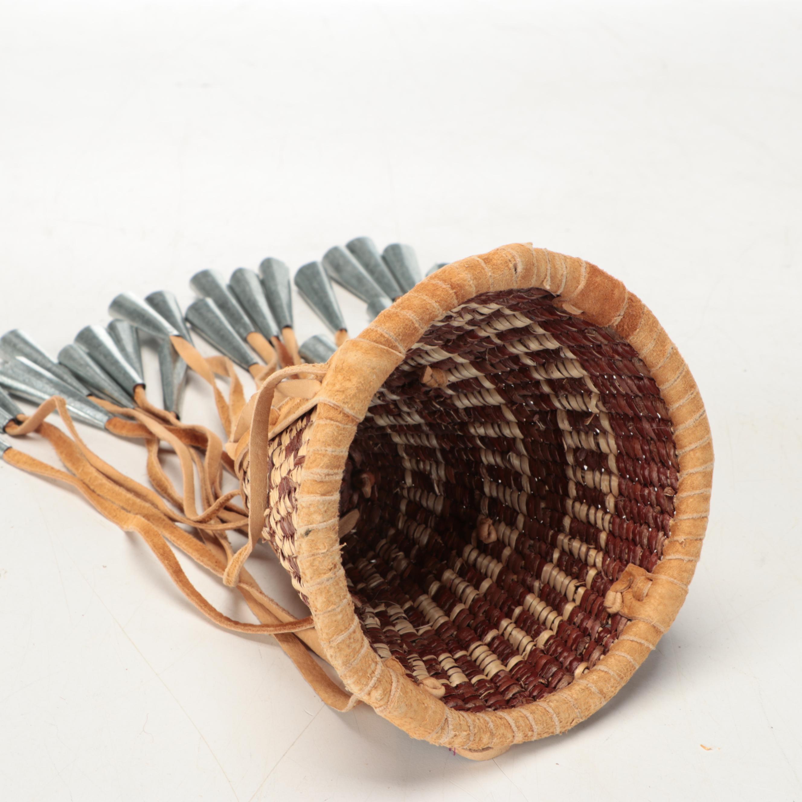 Velveeta Velaride and Other Apache Willow and Buckskin Miniature Burden Baskets