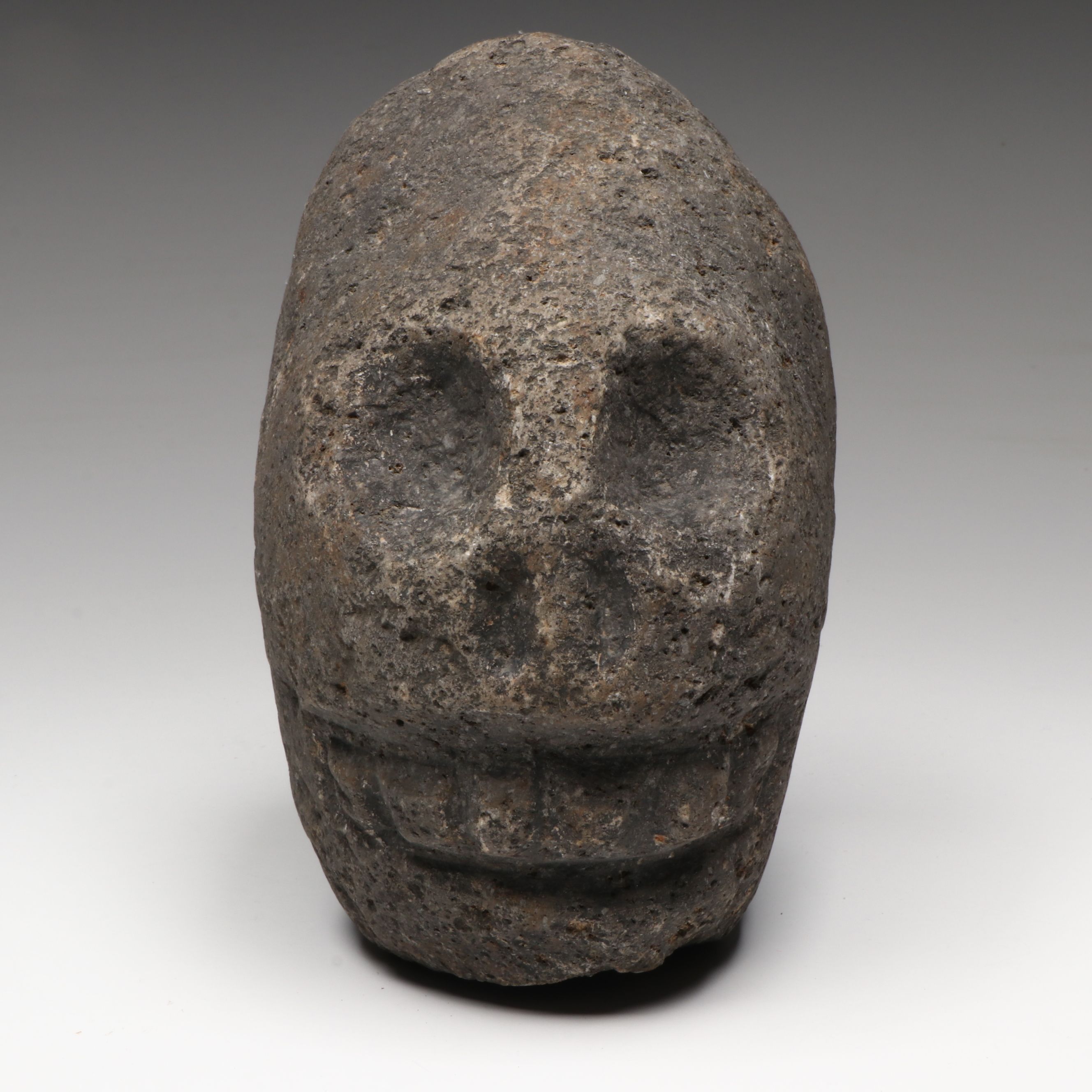 Mesoamerican Volcanic Stone "Mictlāntēcutli" Skull