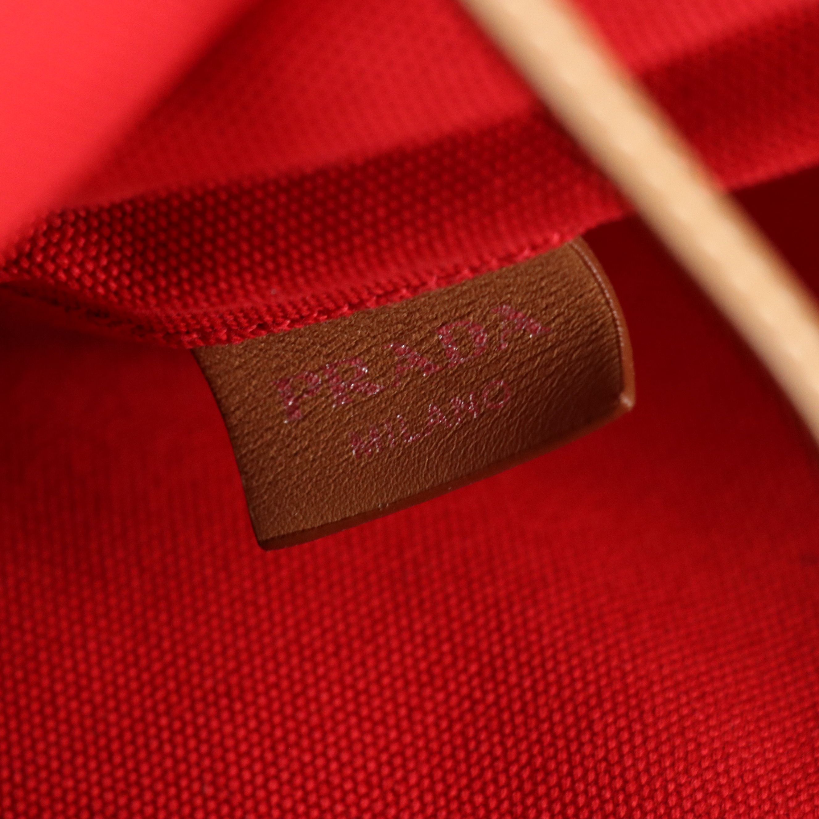 Prada Canapa Logo Two-Way Bucket Tote in Red Canvas