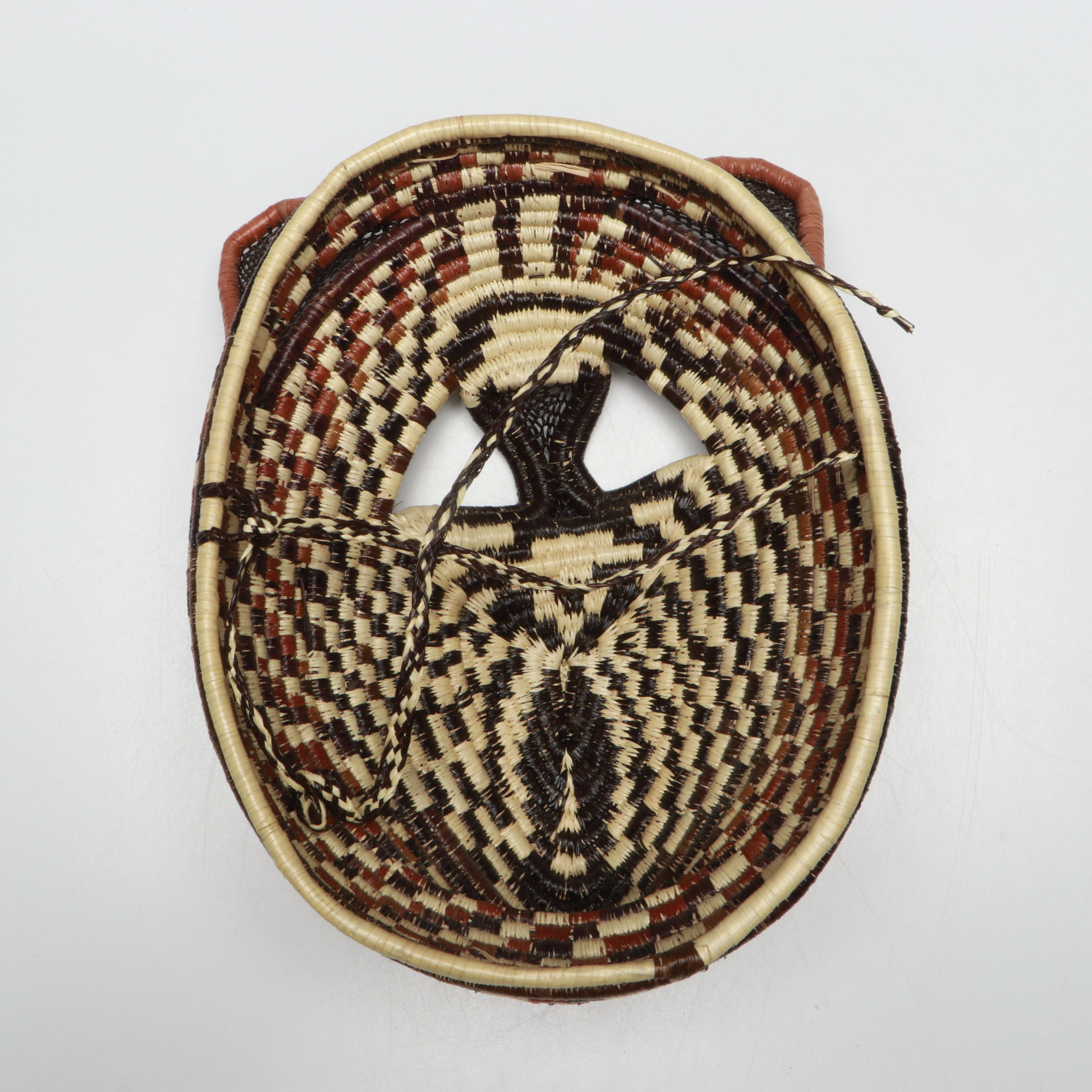 Panamanian Emberá Peoples Horse and Bear Chunga Fiber and Black Palm Masks