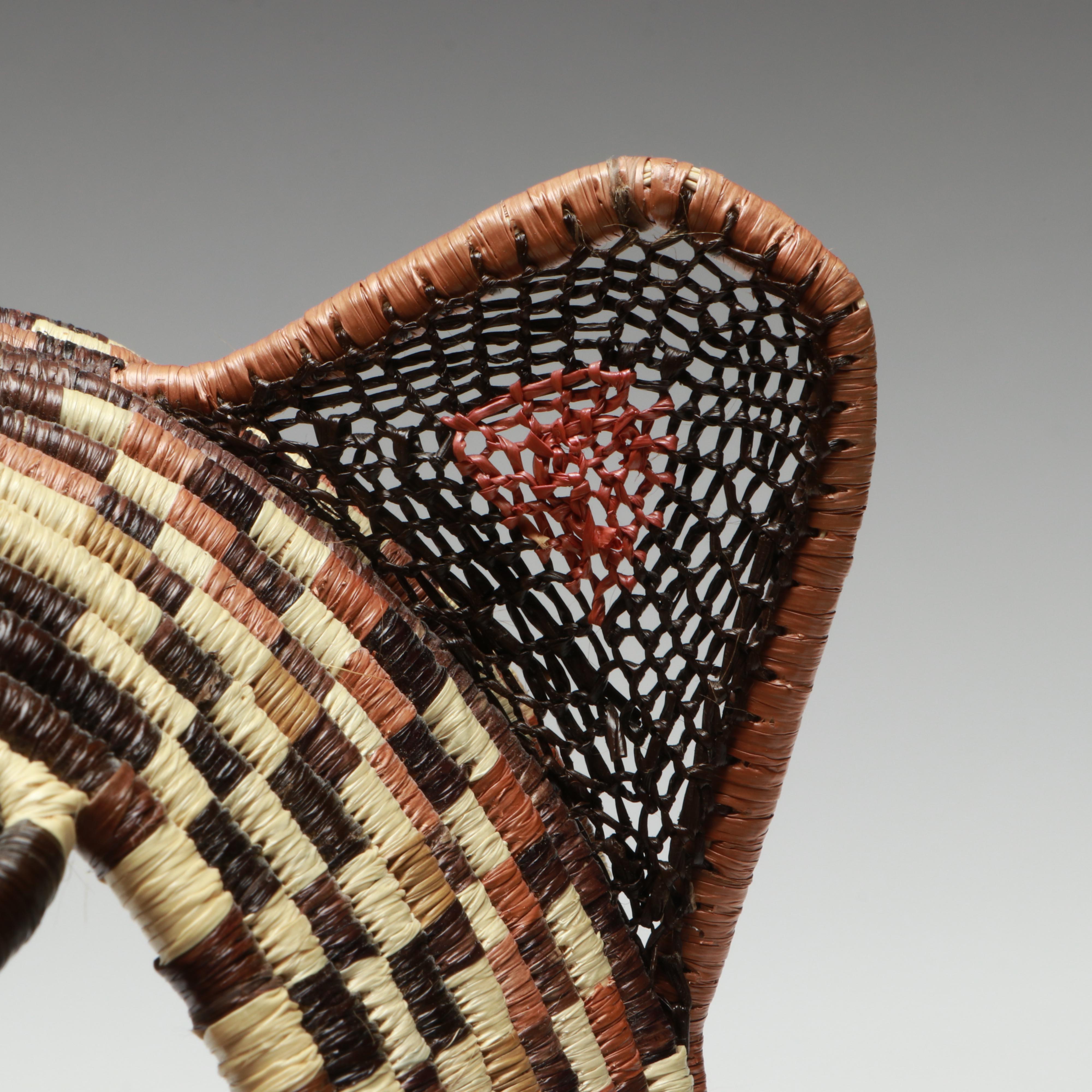 Panamanian Emberá Peoples Horse and Bear Chunga Fiber and Black Palm Masks