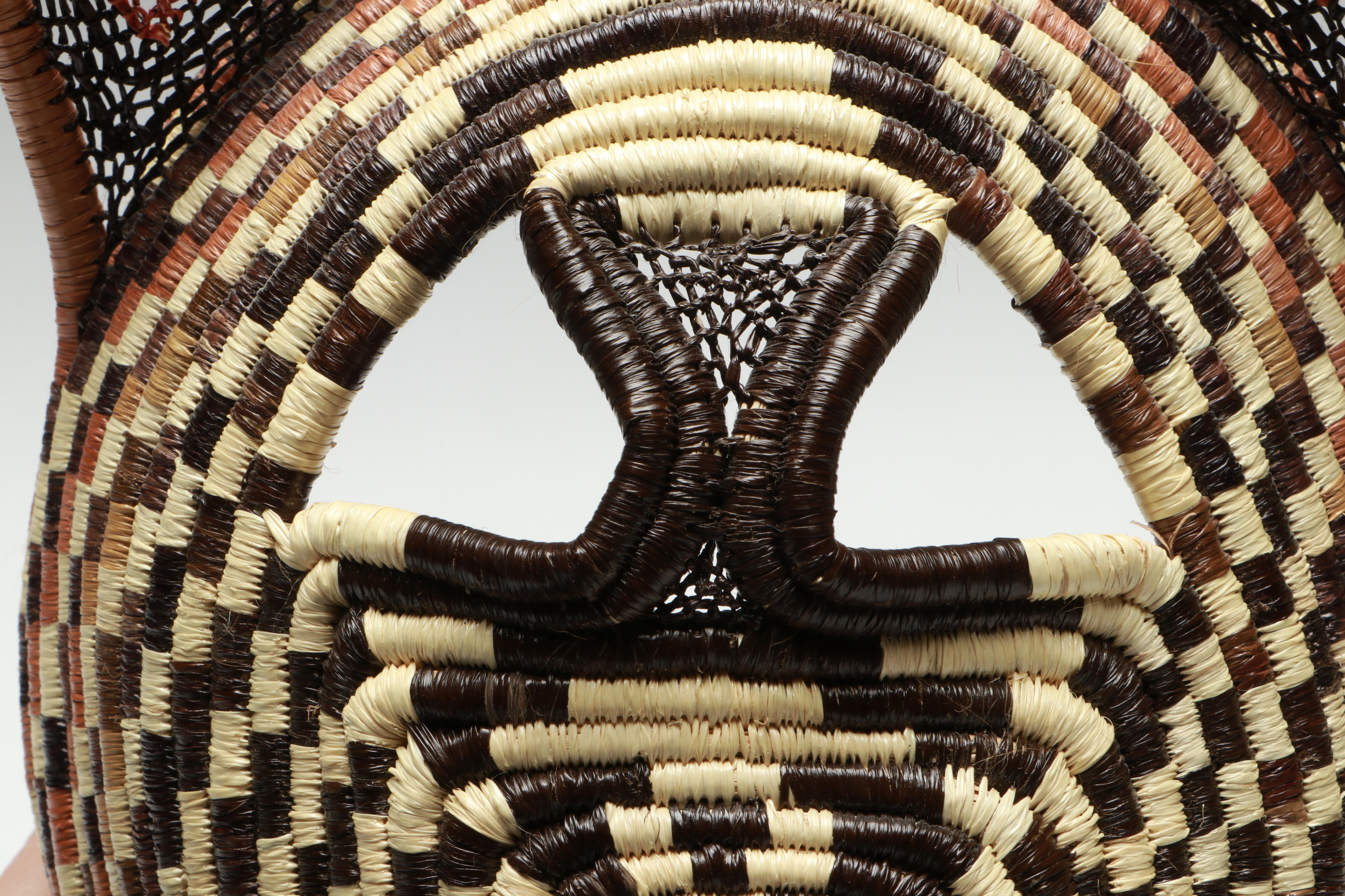 Panamanian Emberá Peoples Horse and Bear Chunga Fiber and Black Palm Masks