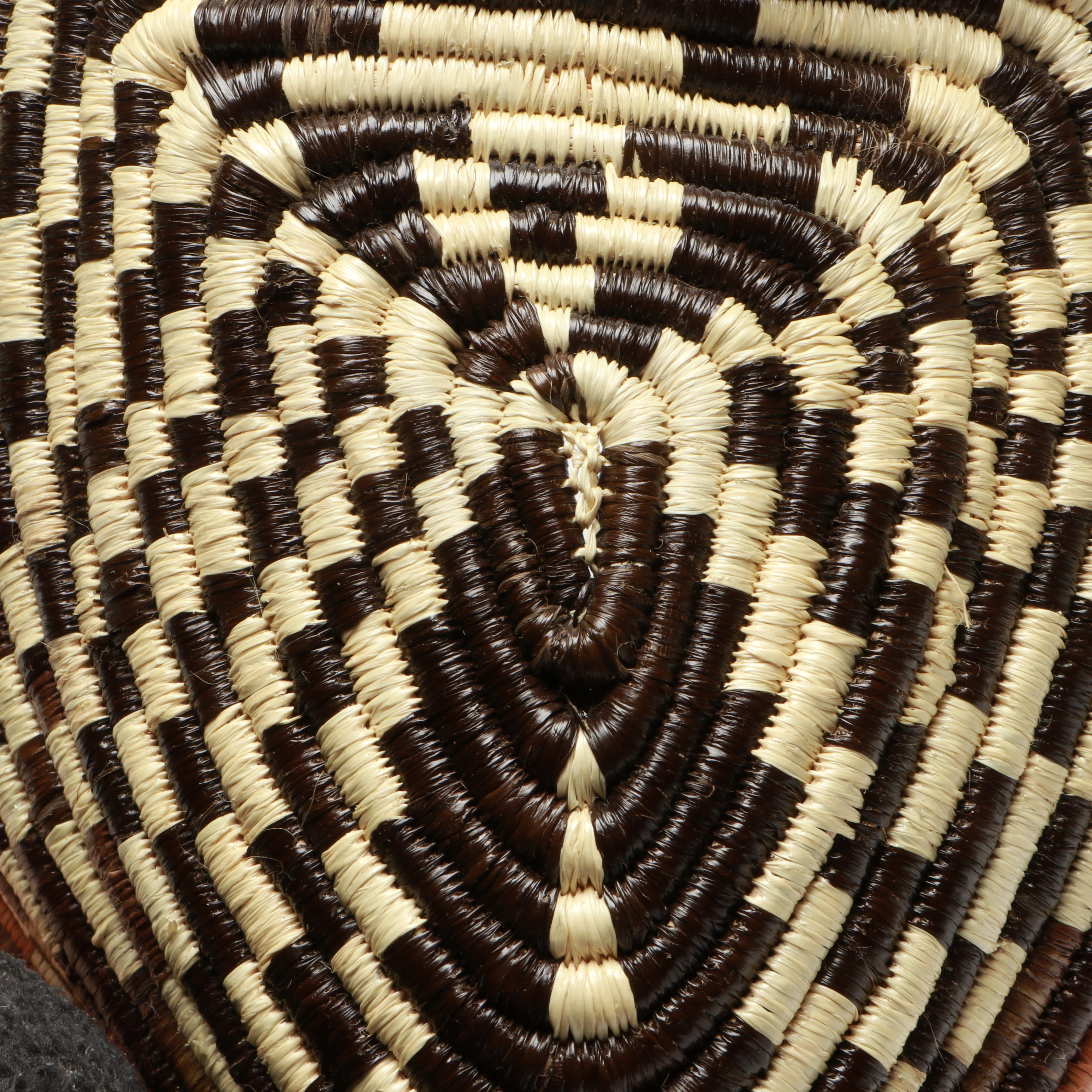Panamanian Emberá Peoples Horse and Bear Chunga Fiber and Black Palm Masks