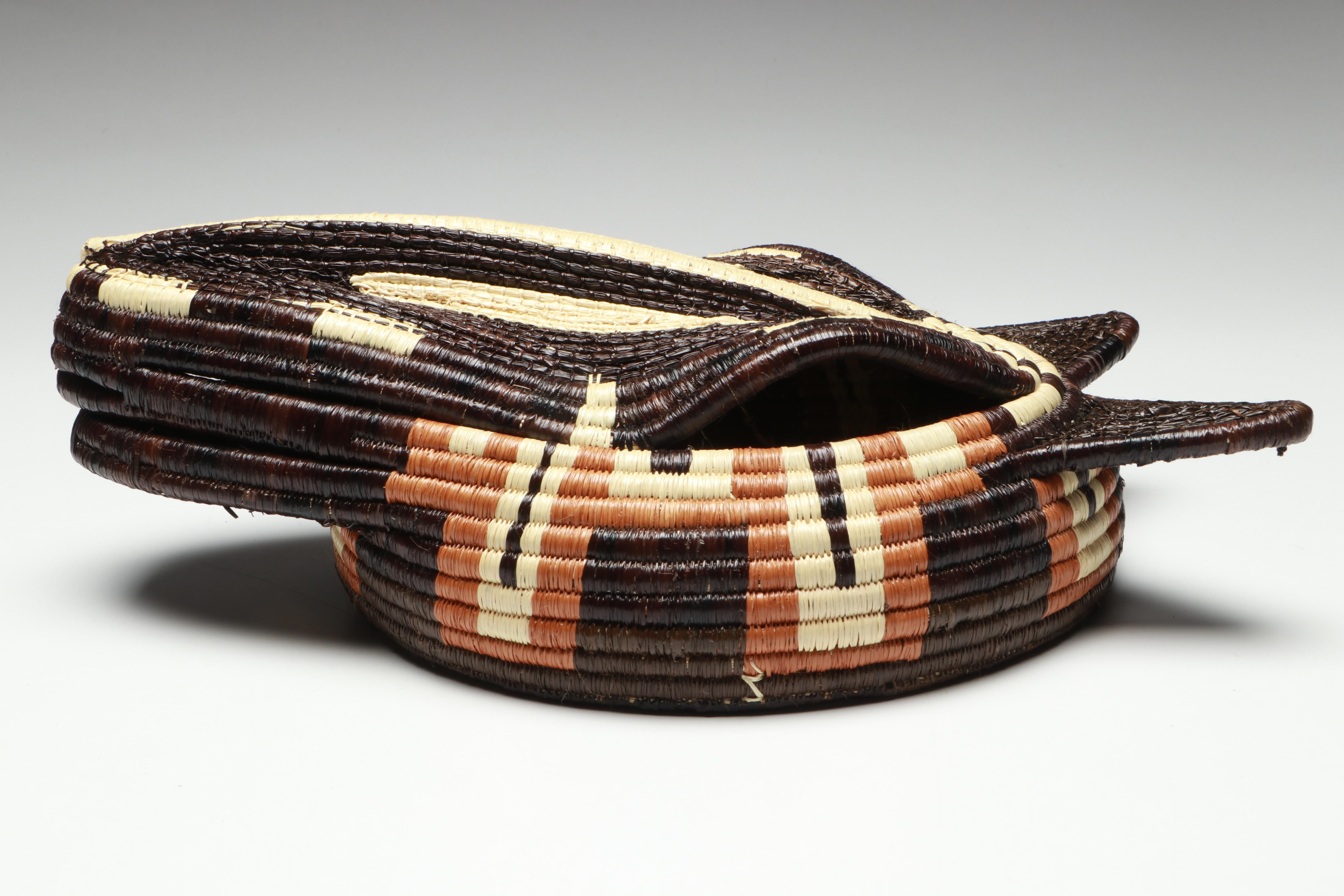 Panamanian Emberá Peoples Horse and Bear Chunga Fiber and Black Palm Masks