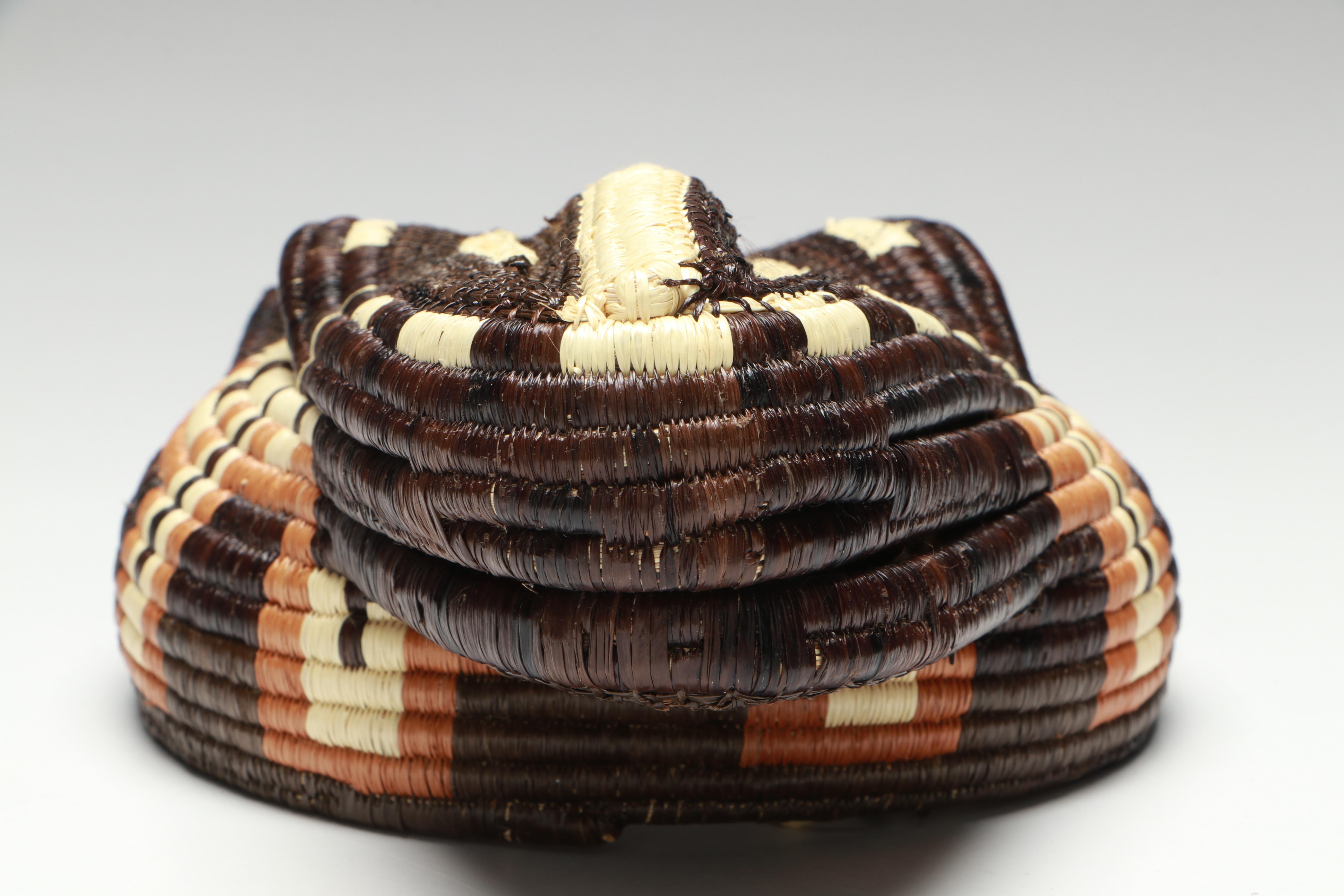 Panamanian Emberá Peoples Horse and Bear Chunga Fiber and Black Palm Masks