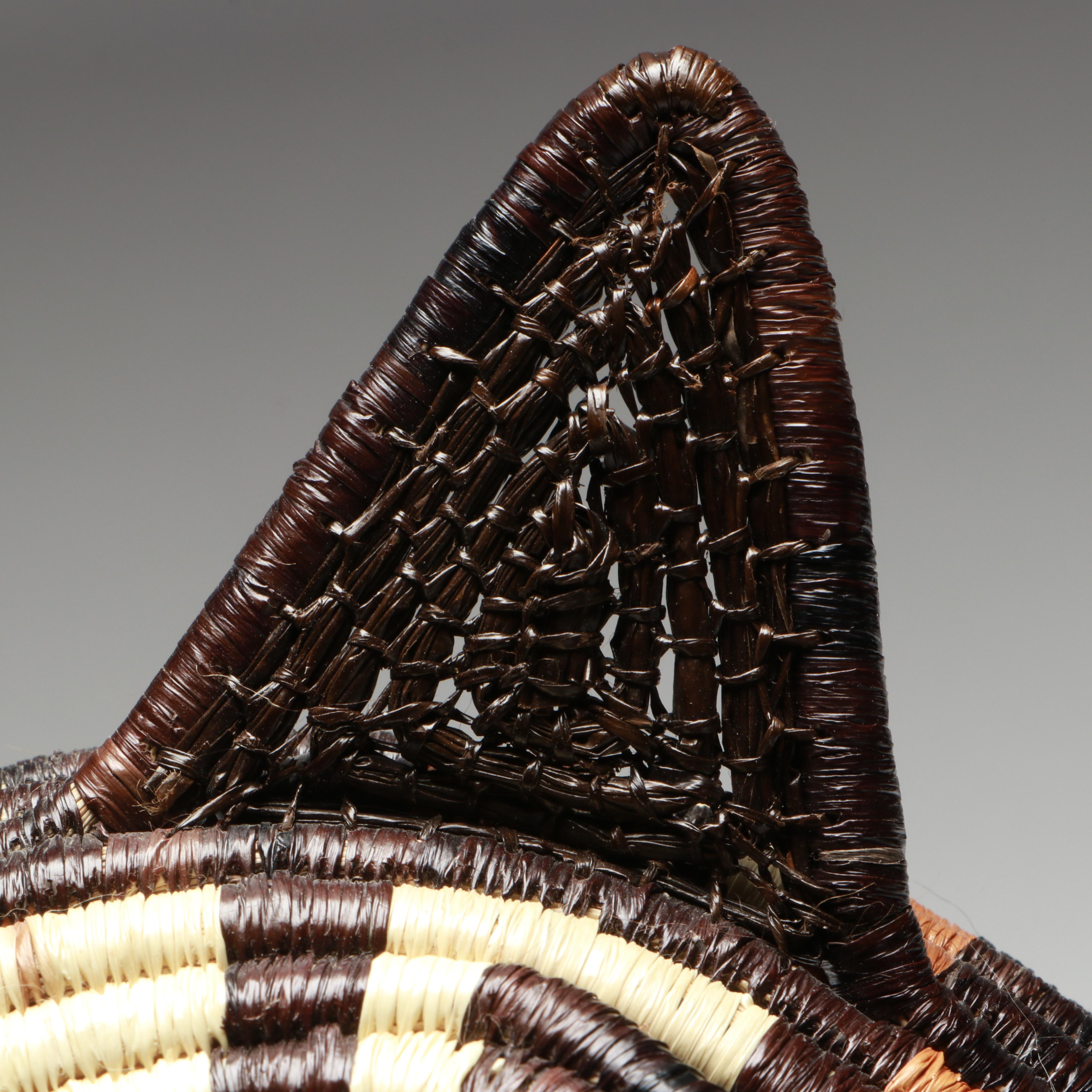 Panamanian Emberá Peoples Horse and Bear Chunga Fiber and Black Palm Masks