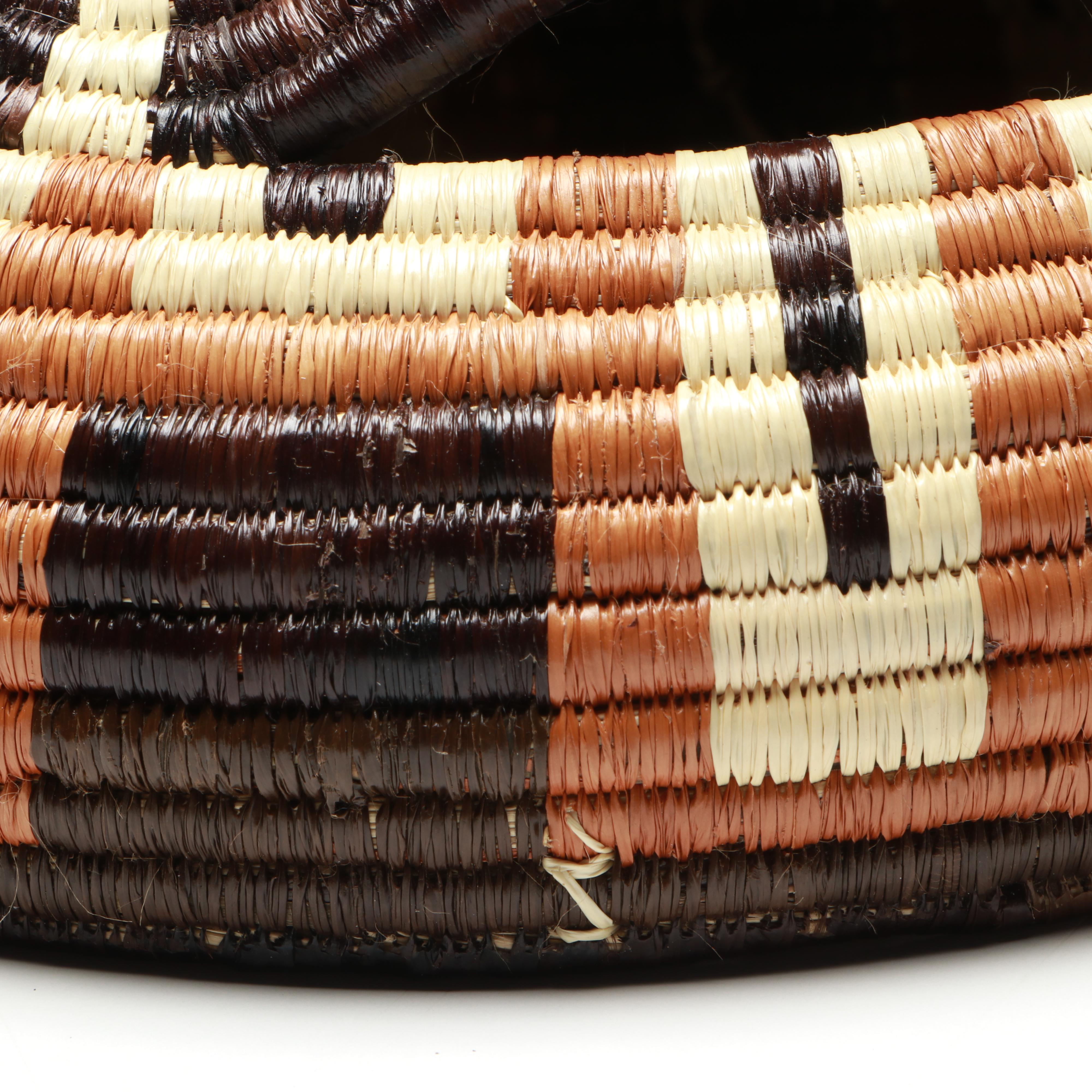 Panamanian Emberá Peoples Horse and Bear Chunga Fiber and Black Palm Masks