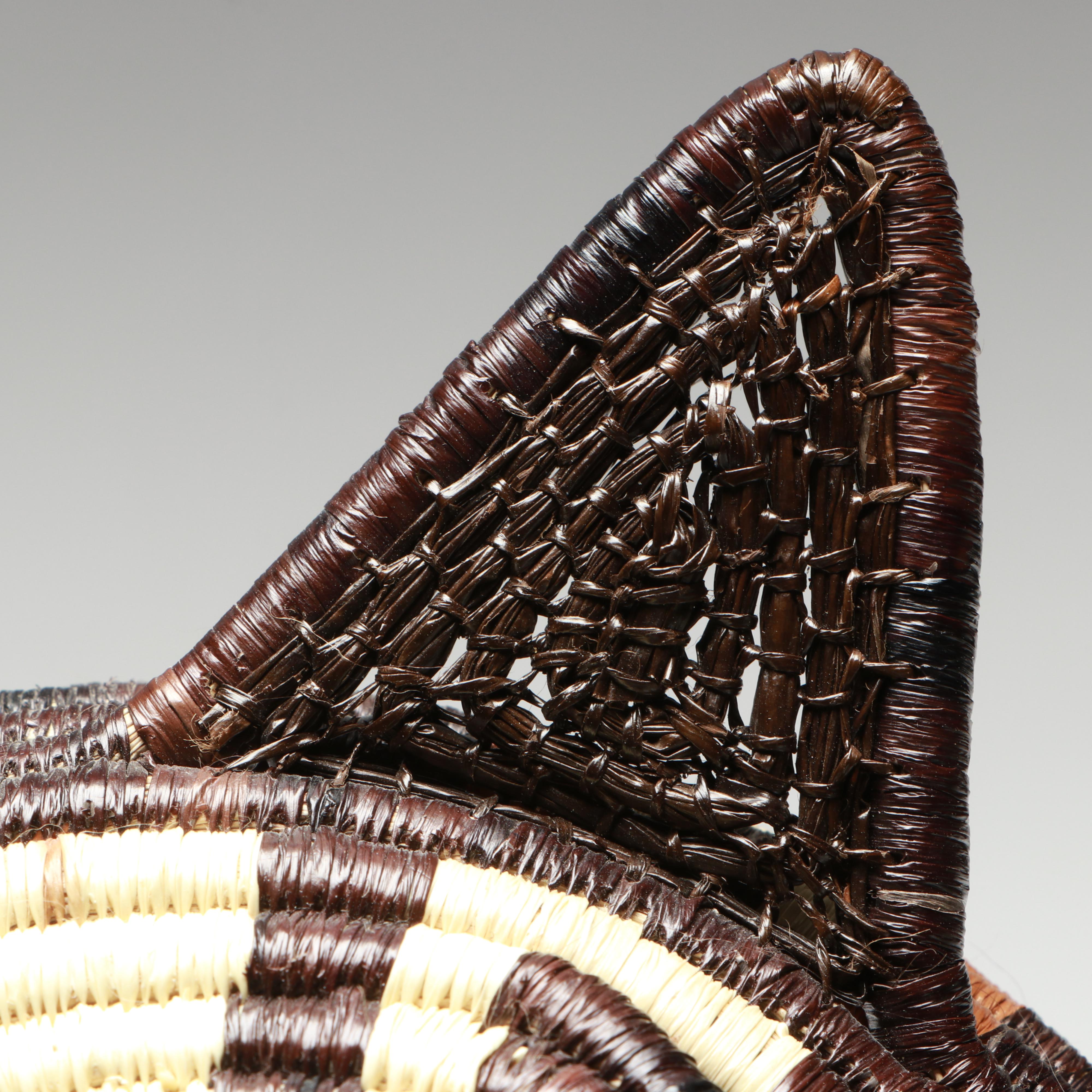 Panamanian Emberá Peoples Horse and Bear Chunga Fiber and Black Palm Masks