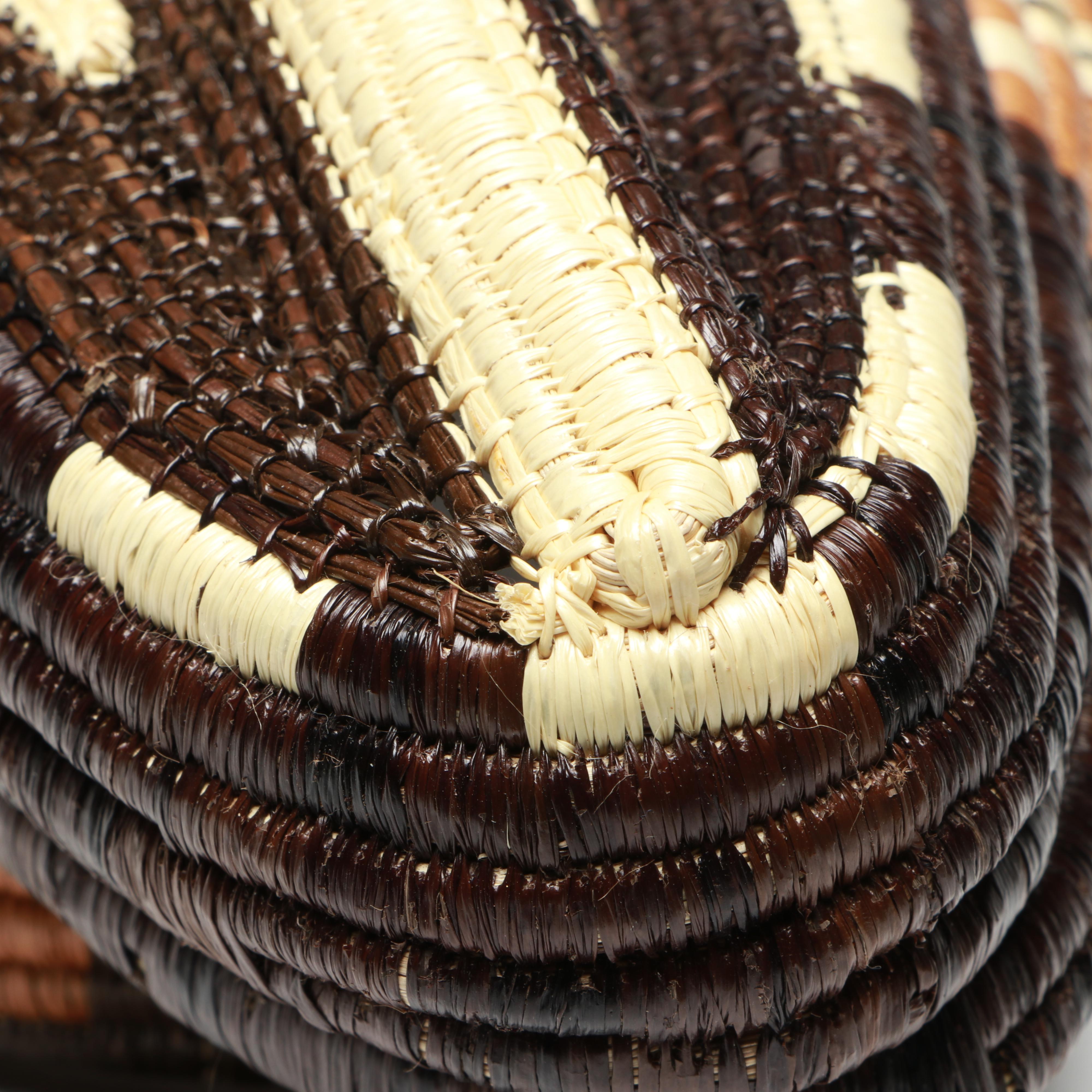 Panamanian Emberá Peoples Horse and Bear Chunga Fiber and Black Palm Masks