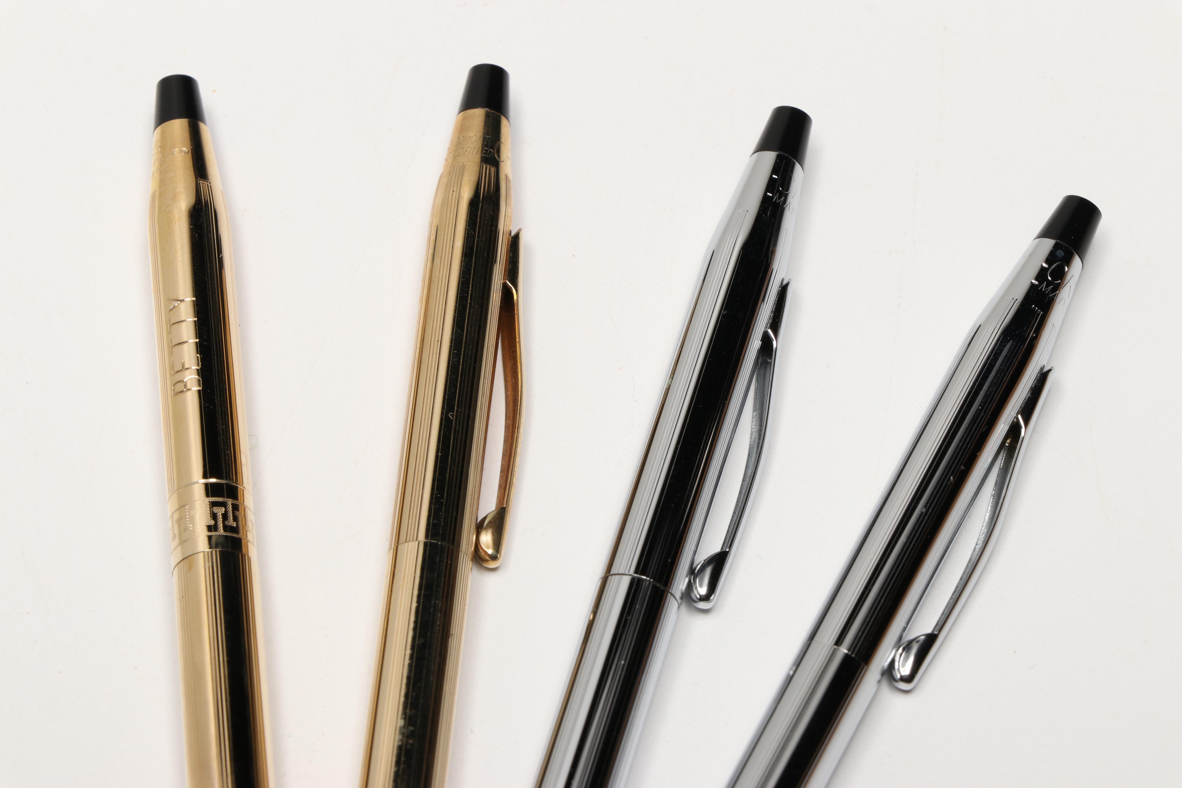Cross 10K Gold-Filled and Other Ballpoint Pens with Cases