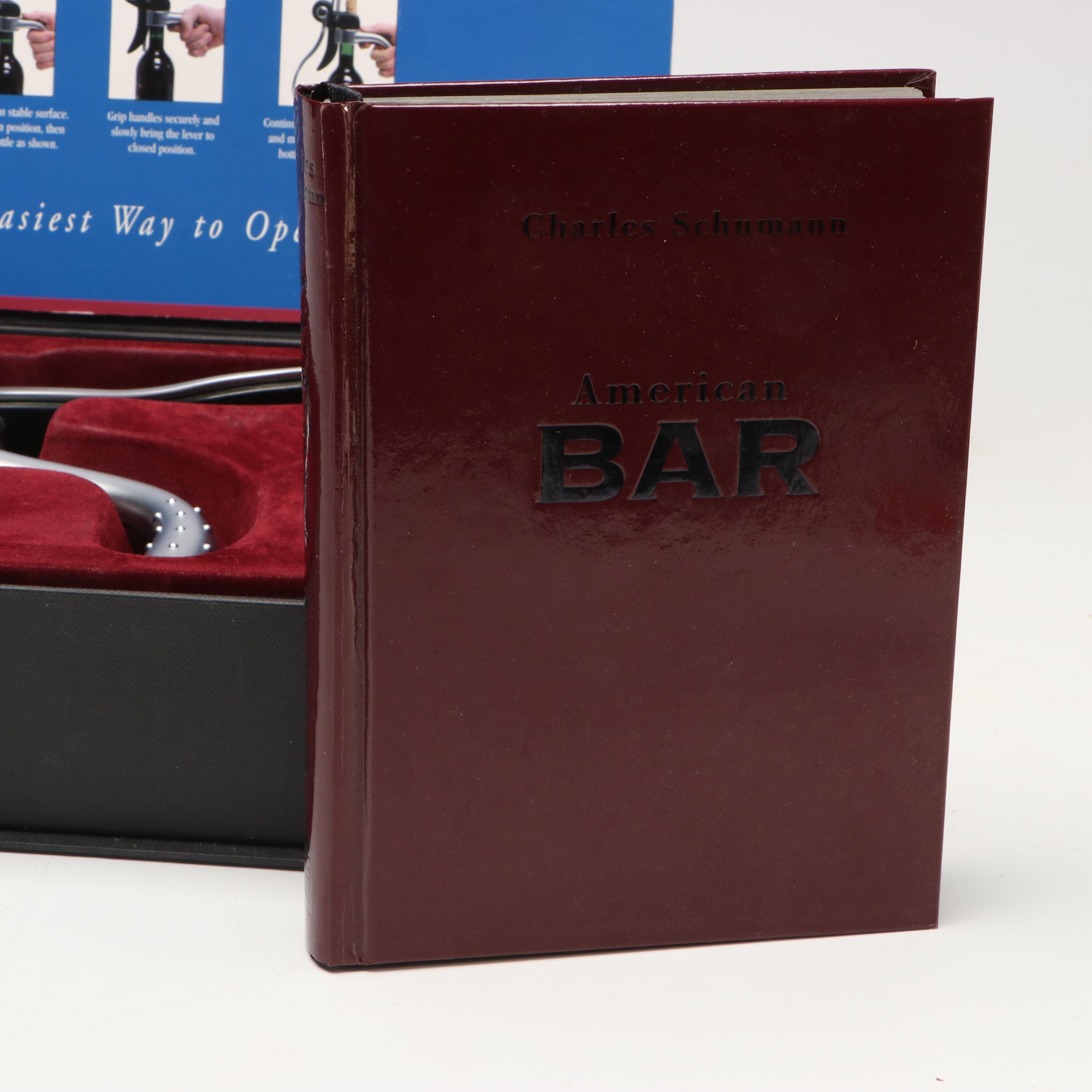 Bonjour Chateau Deluxe Wine Opener with Cut Crystal Glasses and Other Bar Tools