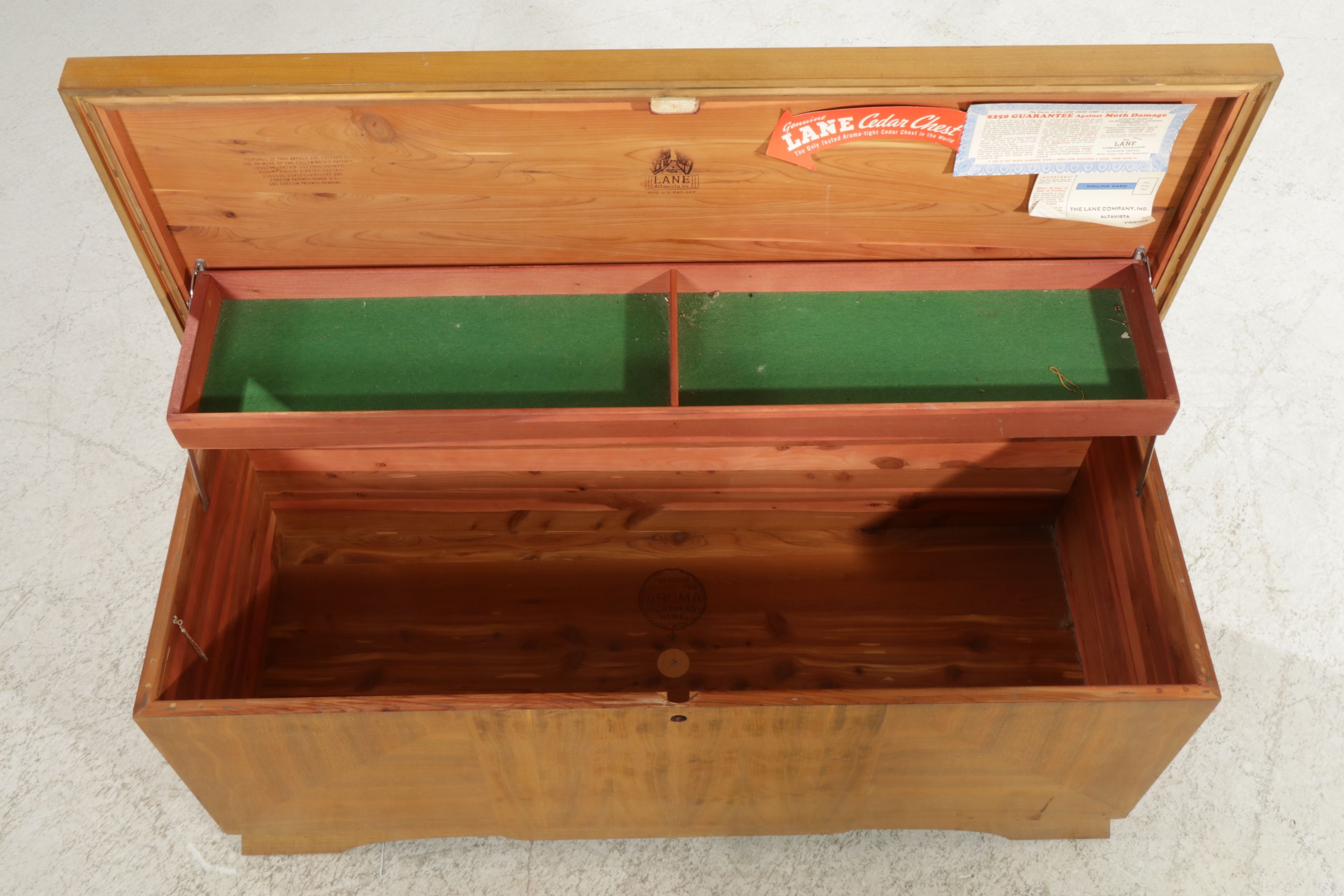 Lane Mid Cenury Modern Cedar-Lined Mahogany Blanket Chest