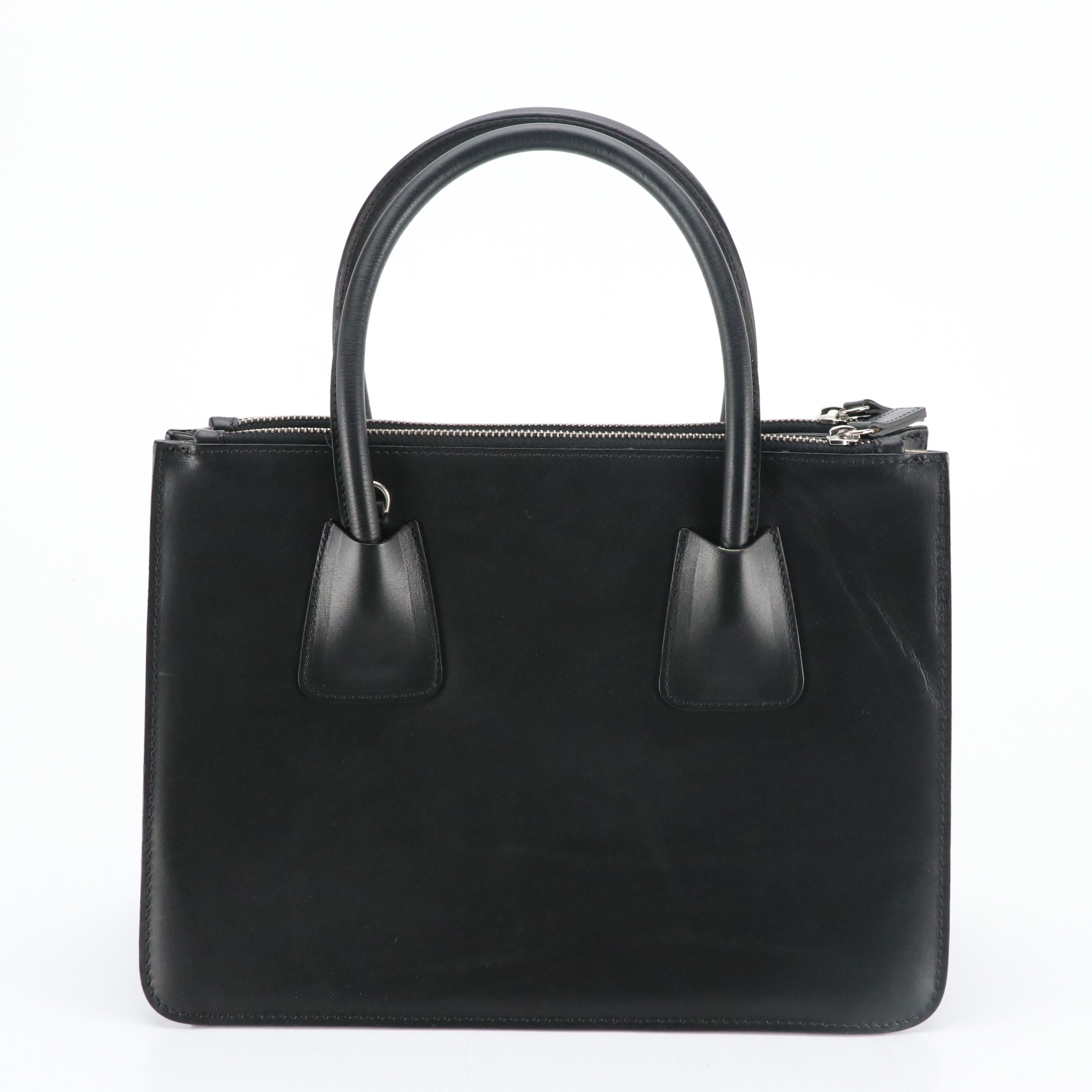 Mario Valentino Top Handle Bag in Black Studded Calfskin Leather