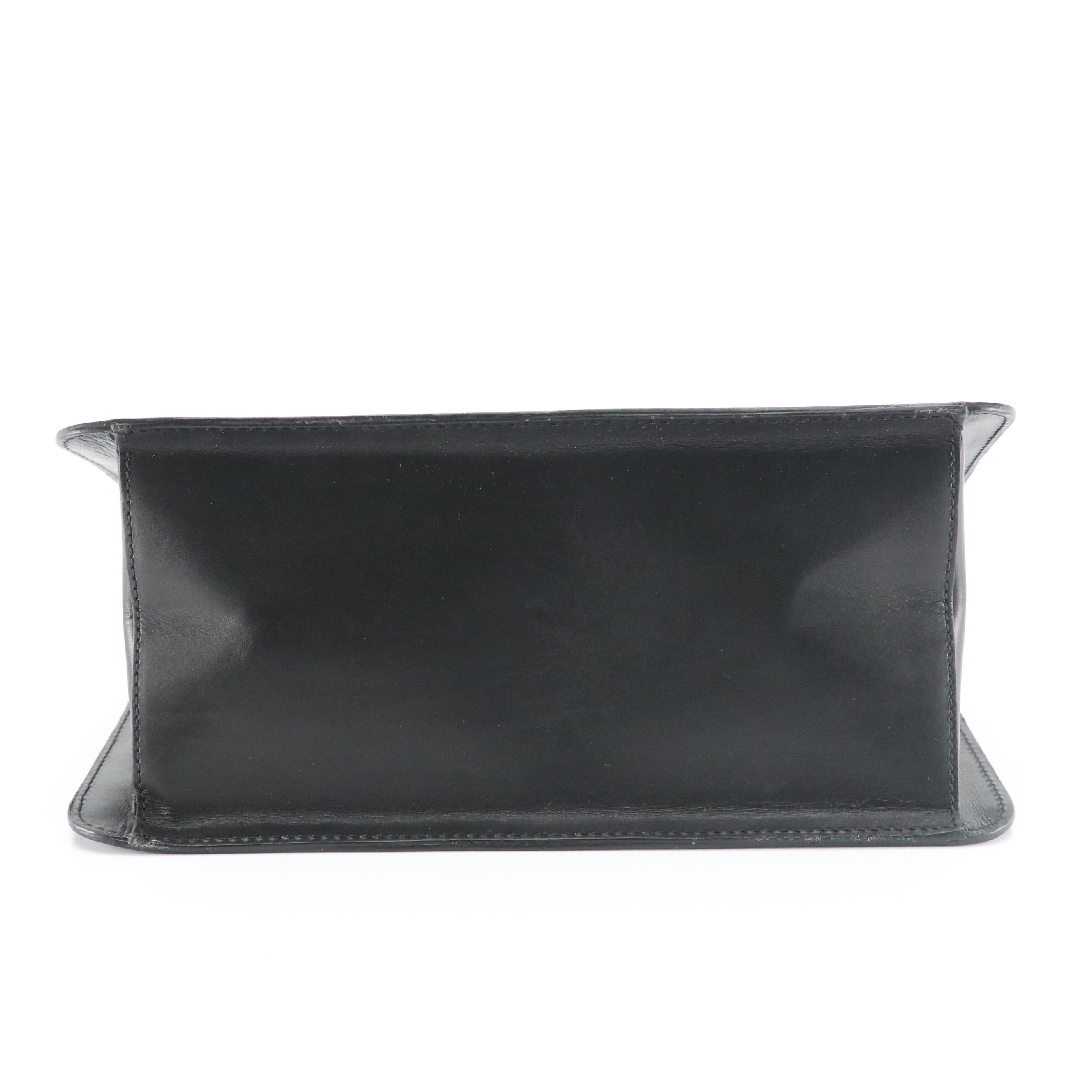 Mario Valentino Top Handle Bag in Black Studded Calfskin Leather