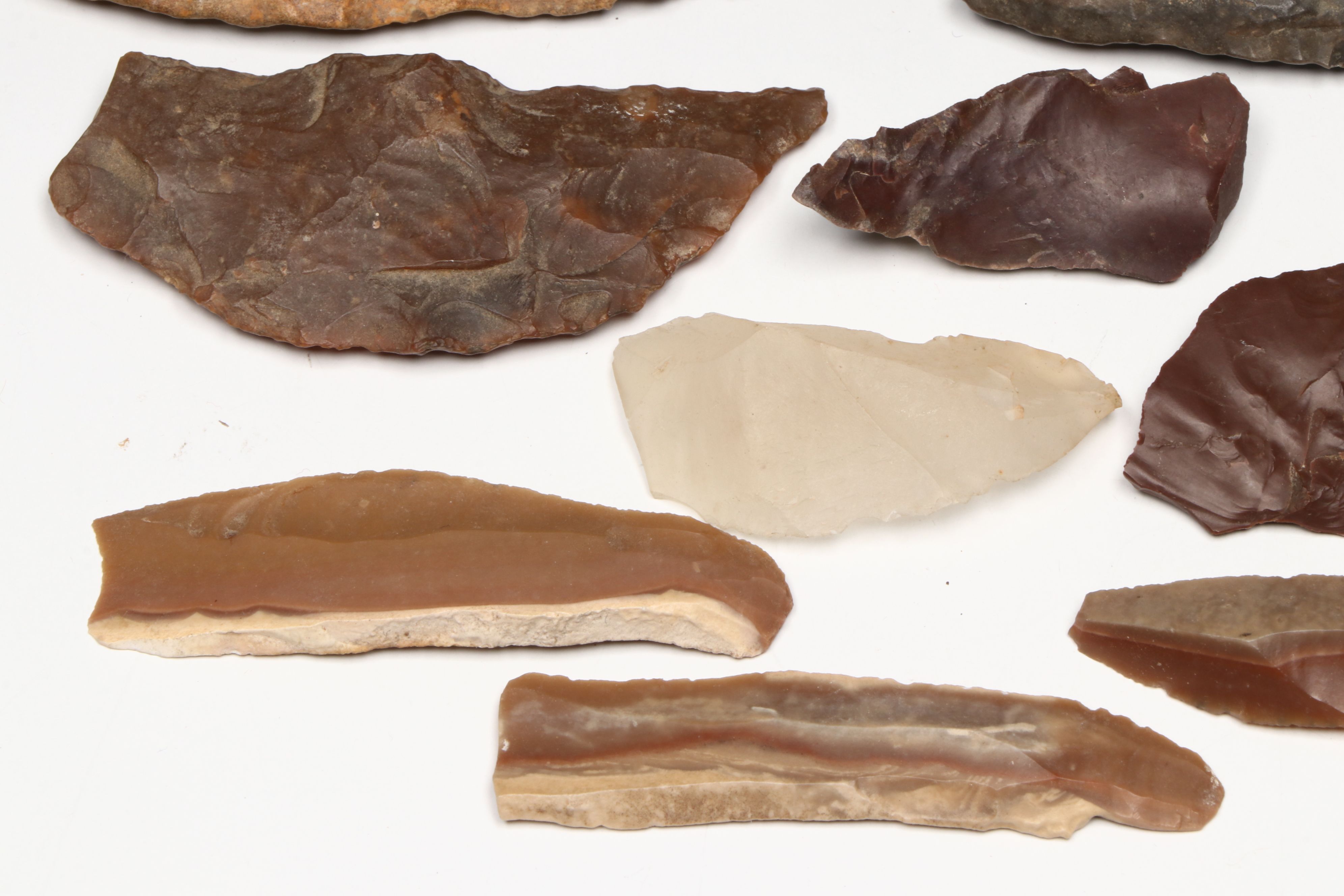 Neolithic and Stone Age Flint Scrapers, Blades and Other Tool Artifacts