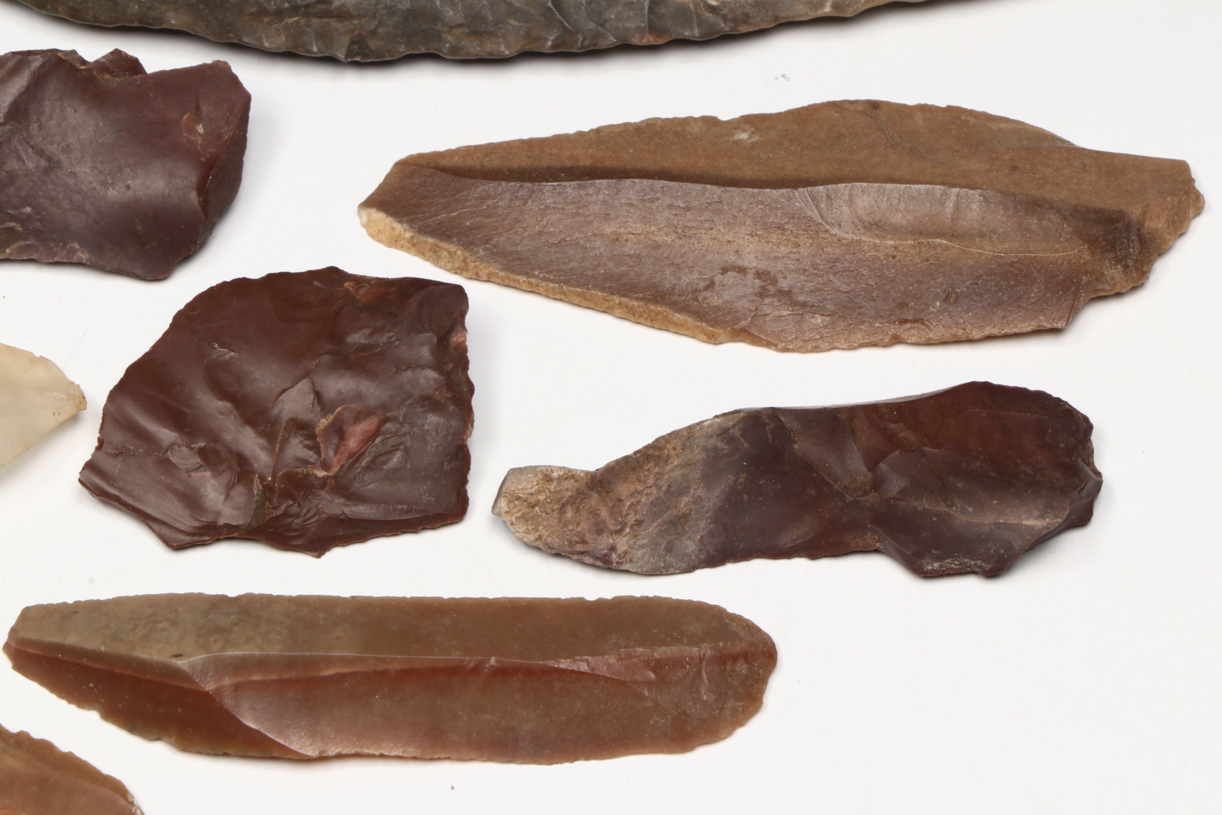 Neolithic and Stone Age Flint Scrapers, Blades and Other Tool Artifacts